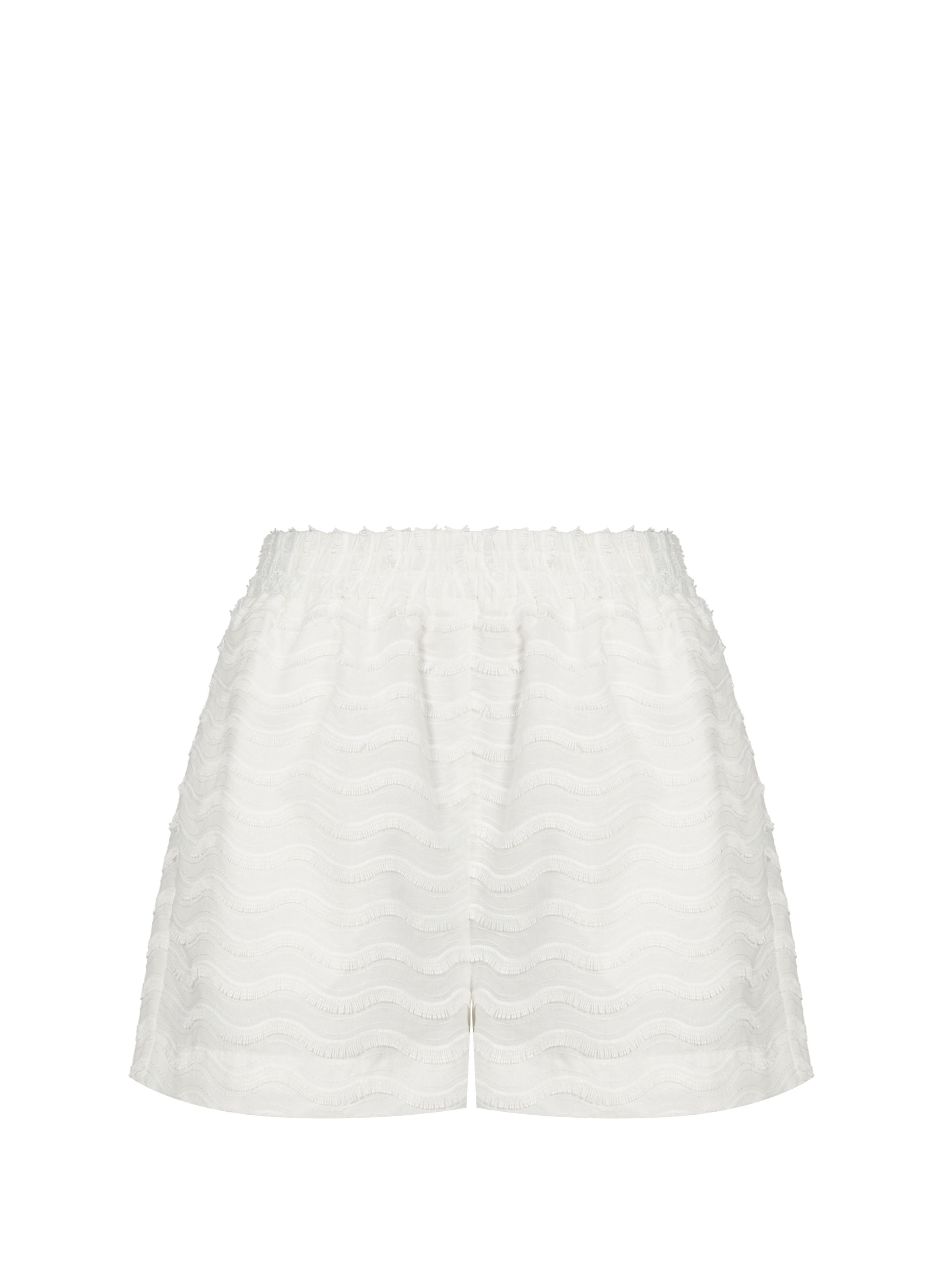 Short en coton frangé VISURE SAISON 1865 Blanc