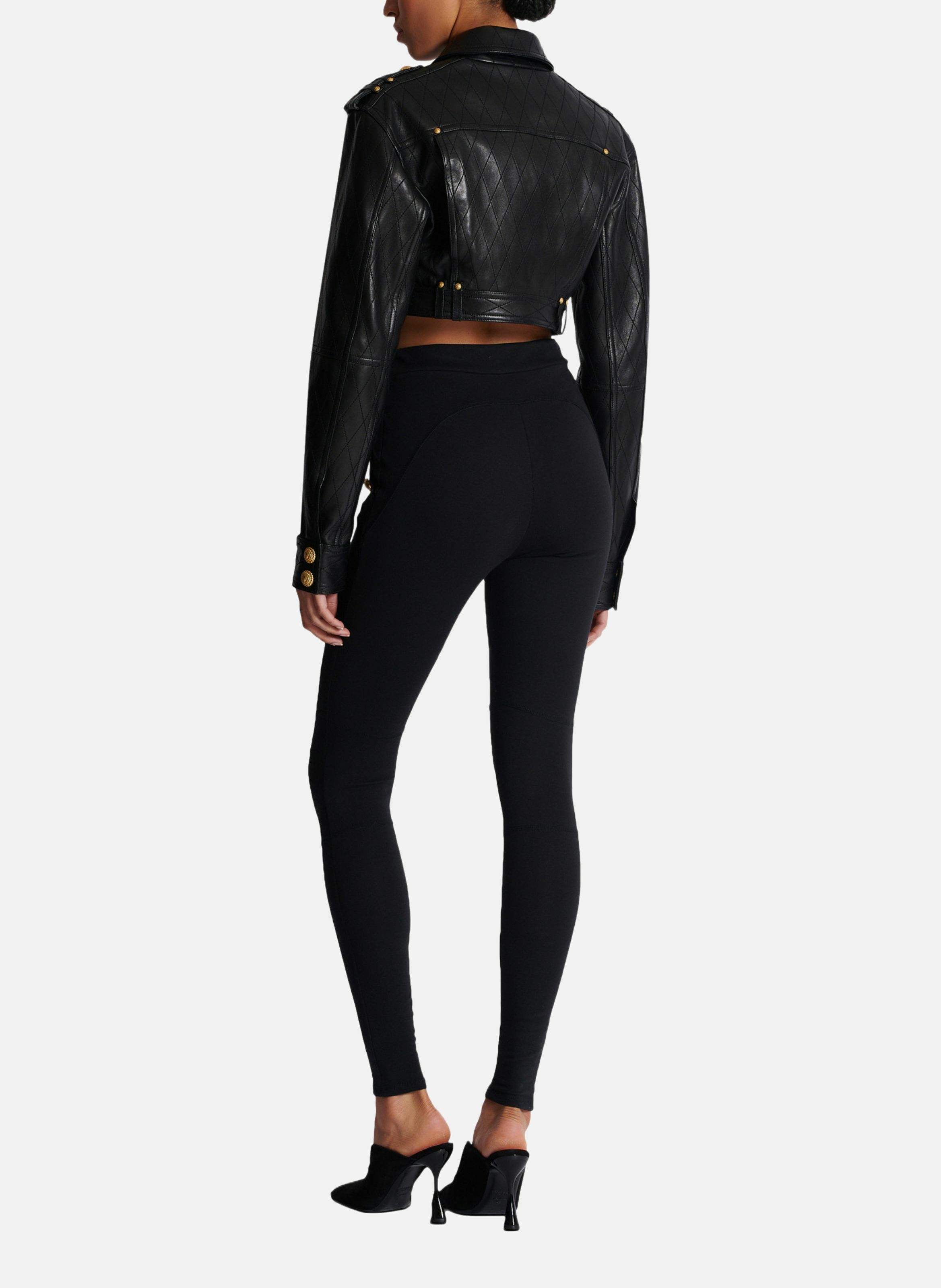 Legging 6 boutons en jersey BALMAIN Noir