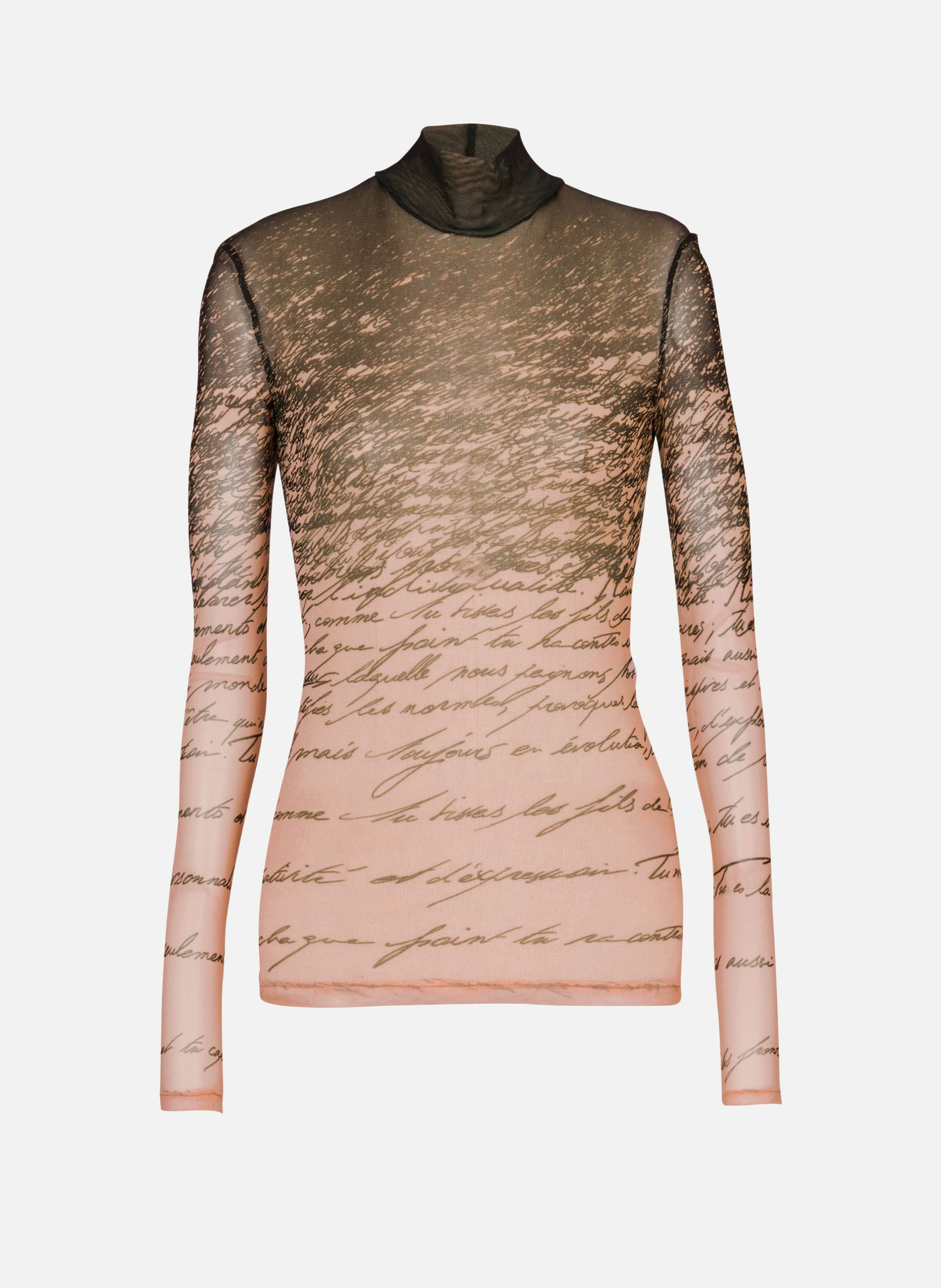 Top à manches longues imprimé « lettre d'amour » BALMAIN Marron