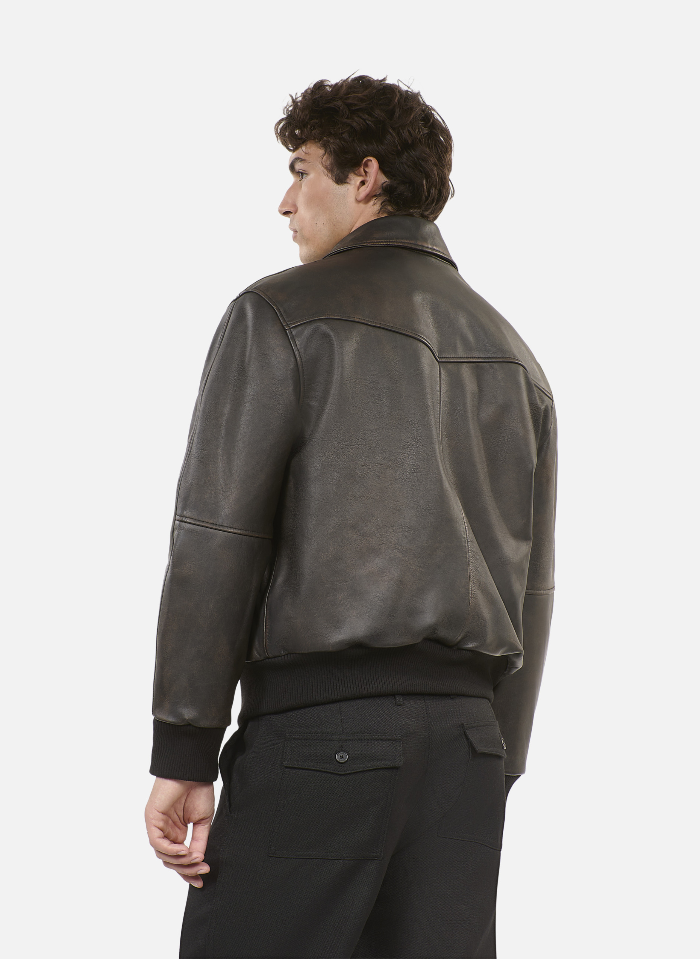 Blouson en cuir THE KOOPLES Marron