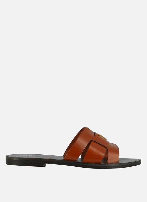 Sandales plates en cuir weil Marron by JONAK JONAK Sandales plates en cuir weil Marron