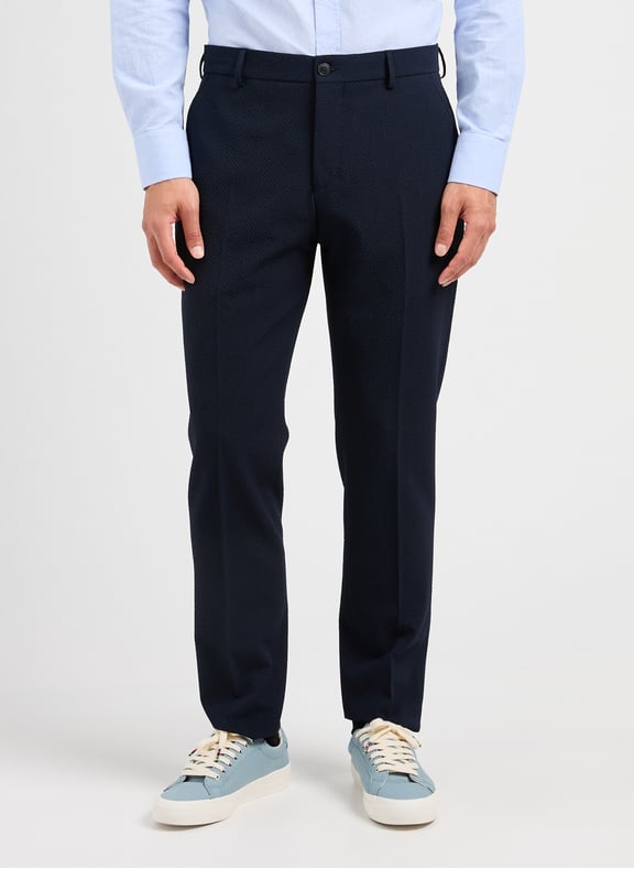 Pantalon de tailleur slim en seersucker Bleu by SELECTED SELECTED Pantalon de tailleur slim en seersucker Bleu