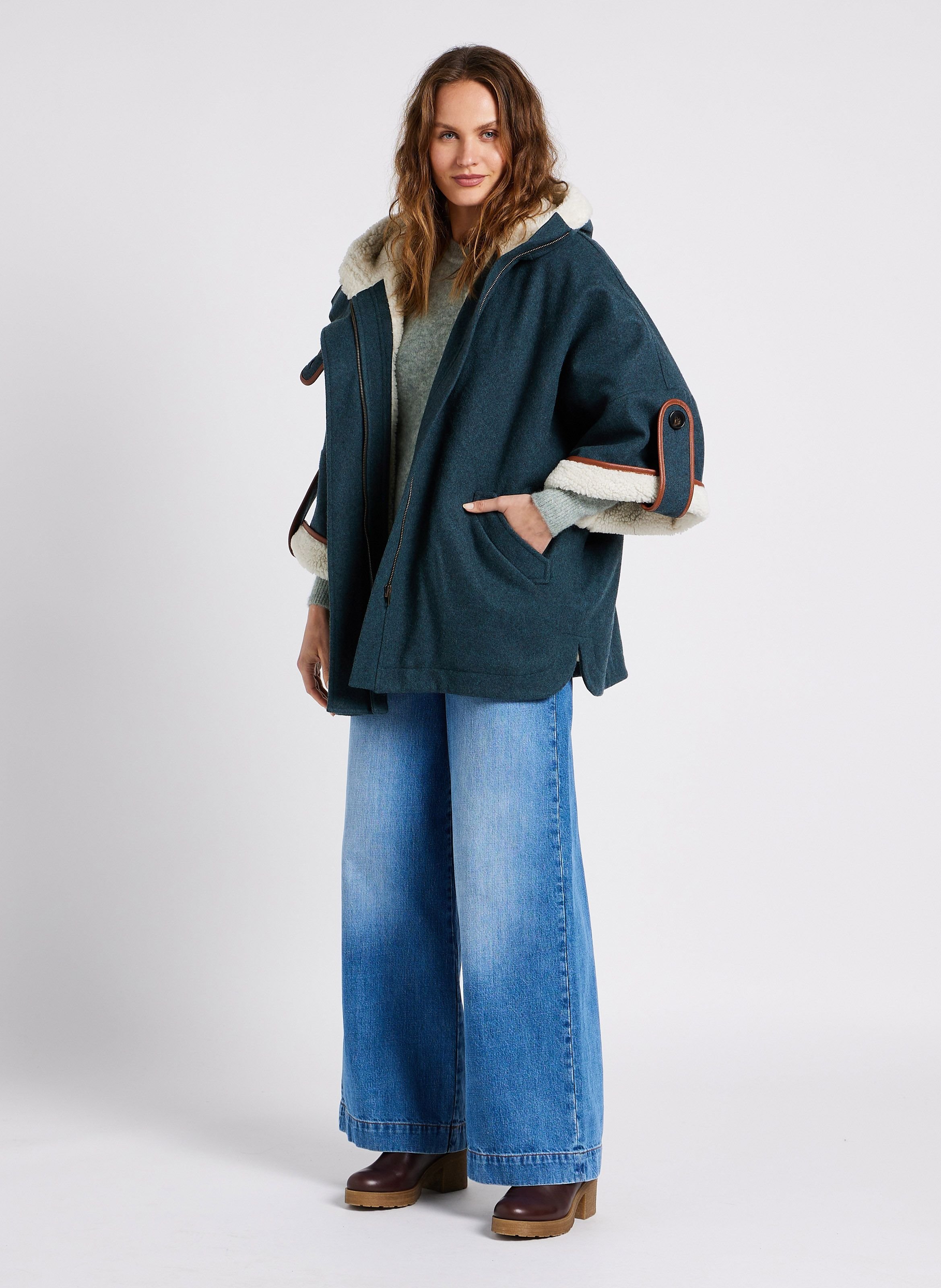 Jean ample taille haute en coton captain SESSUN Bleu