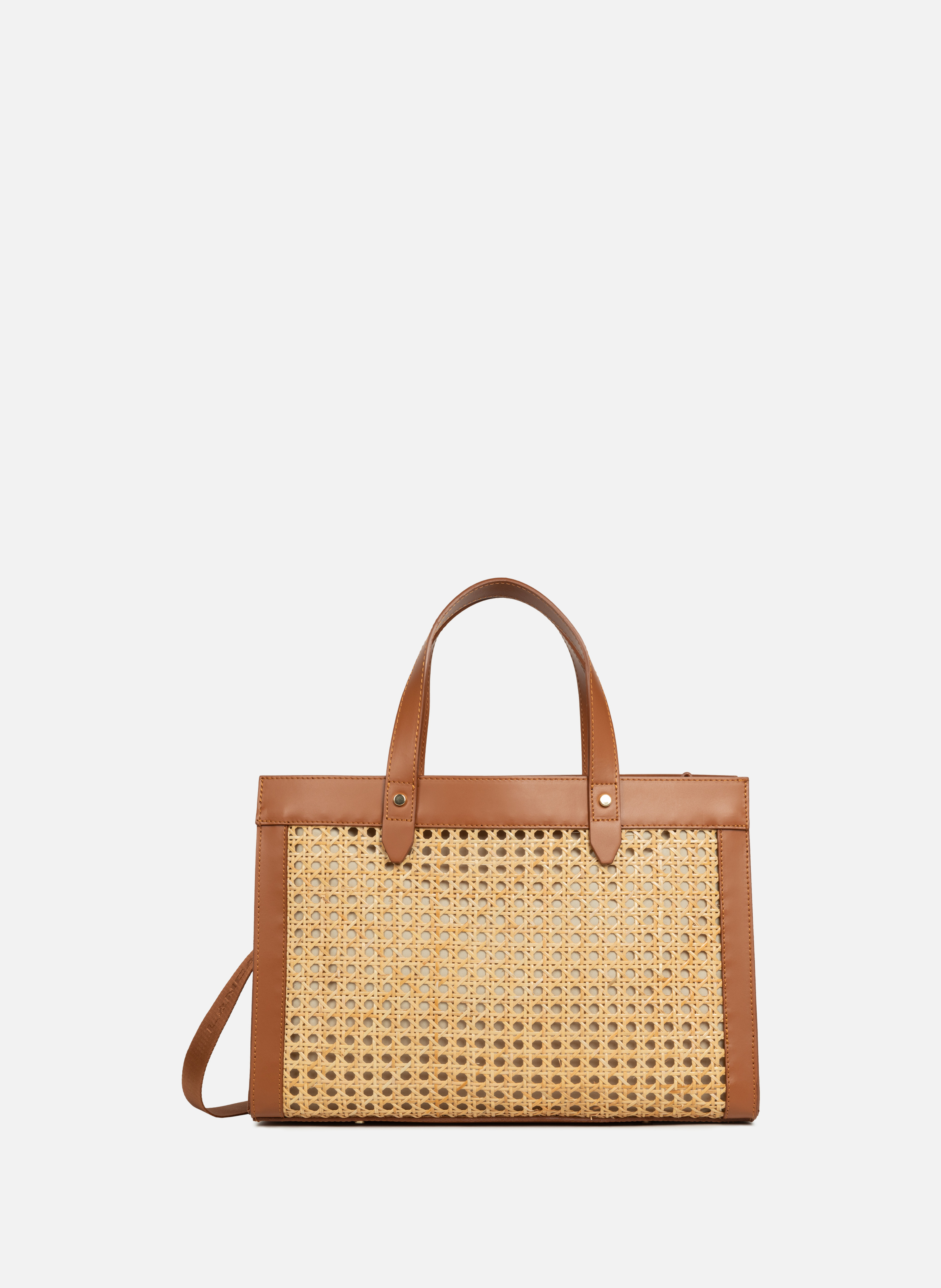 M tote bag - Cannage Rotin LANCASTER Brown