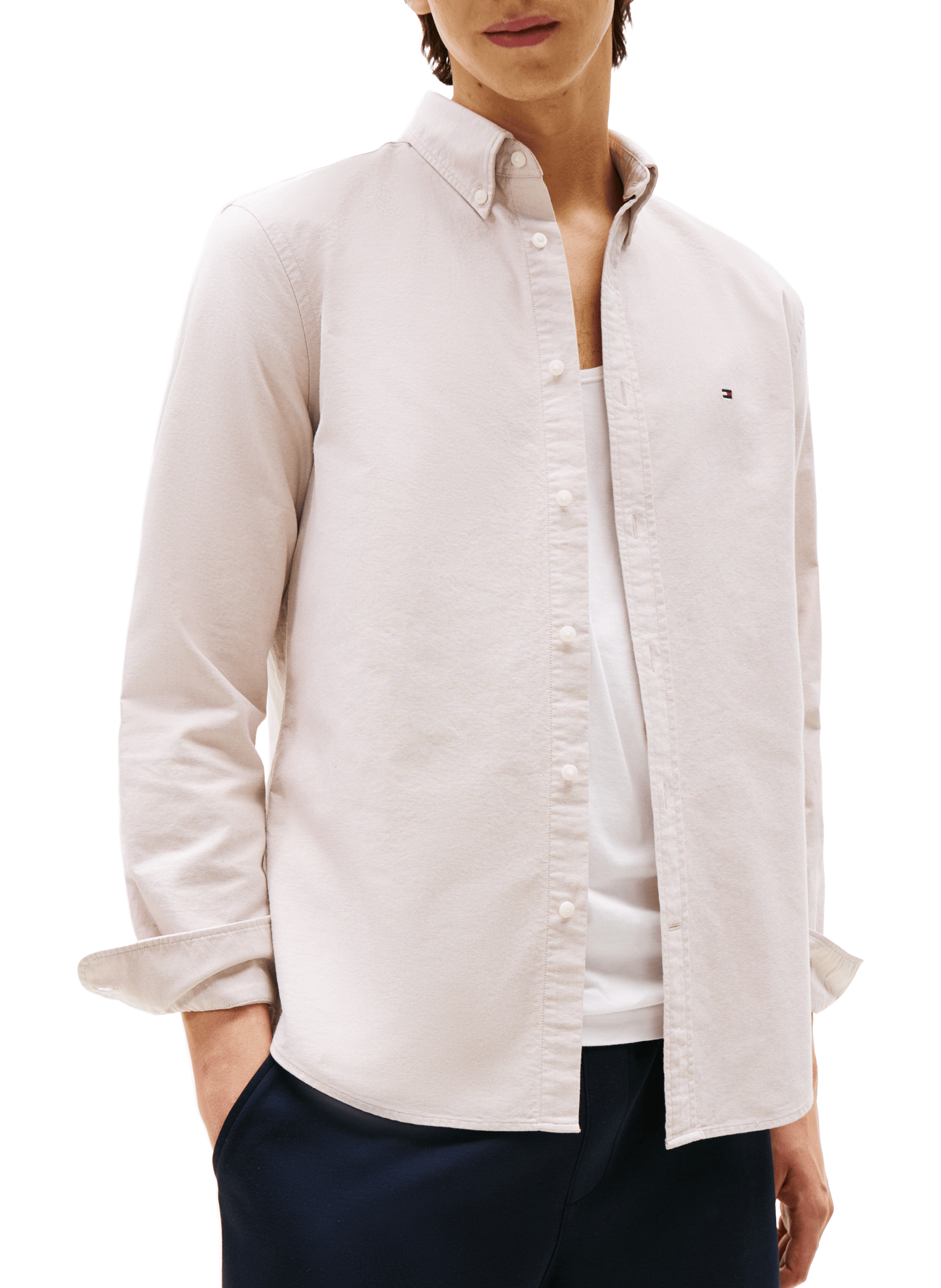 Chemise en coton TOMMY HILFIGER Marron