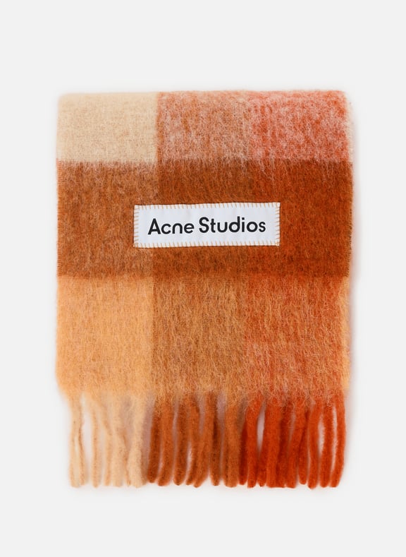 Echarpe à carreaux en laine mélangée Multicolore by ACNE STUDIOS ACNE STUDIOS Echarpe à carreaux en laine mélangée Multicolore