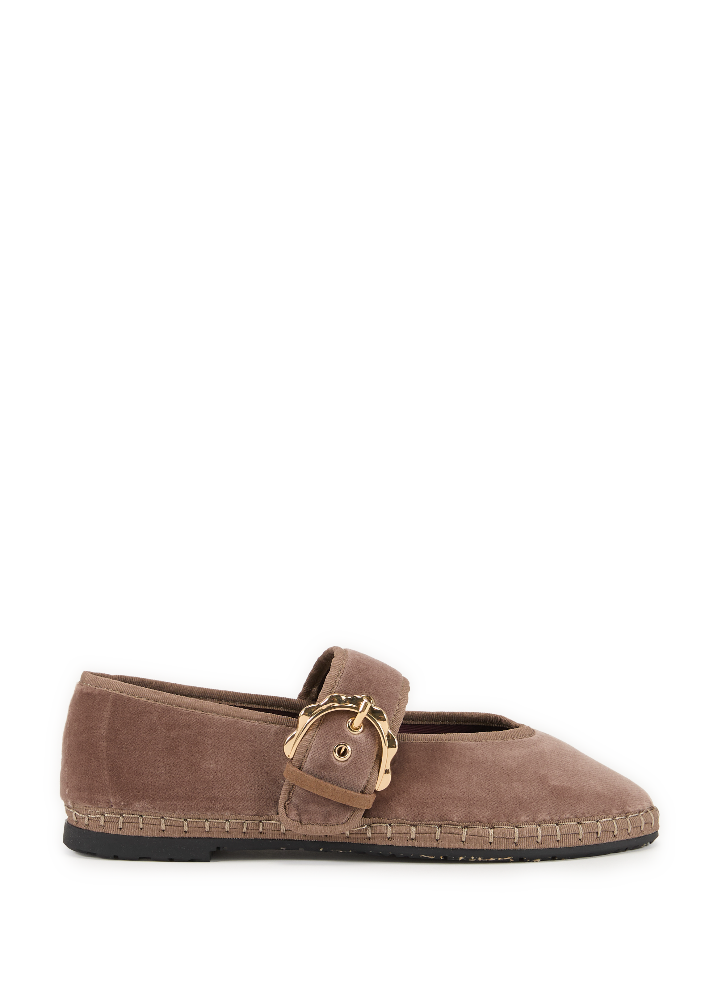 FLABELUS Ballerines à boucle en coton mélangé Marron