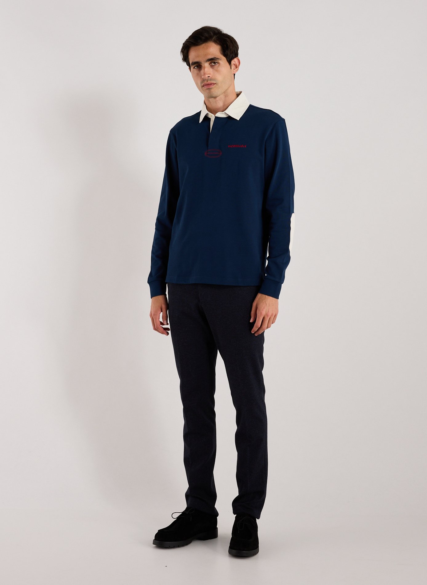 Long-sleeve cotton Polo shirt FACONNABLE Blue
