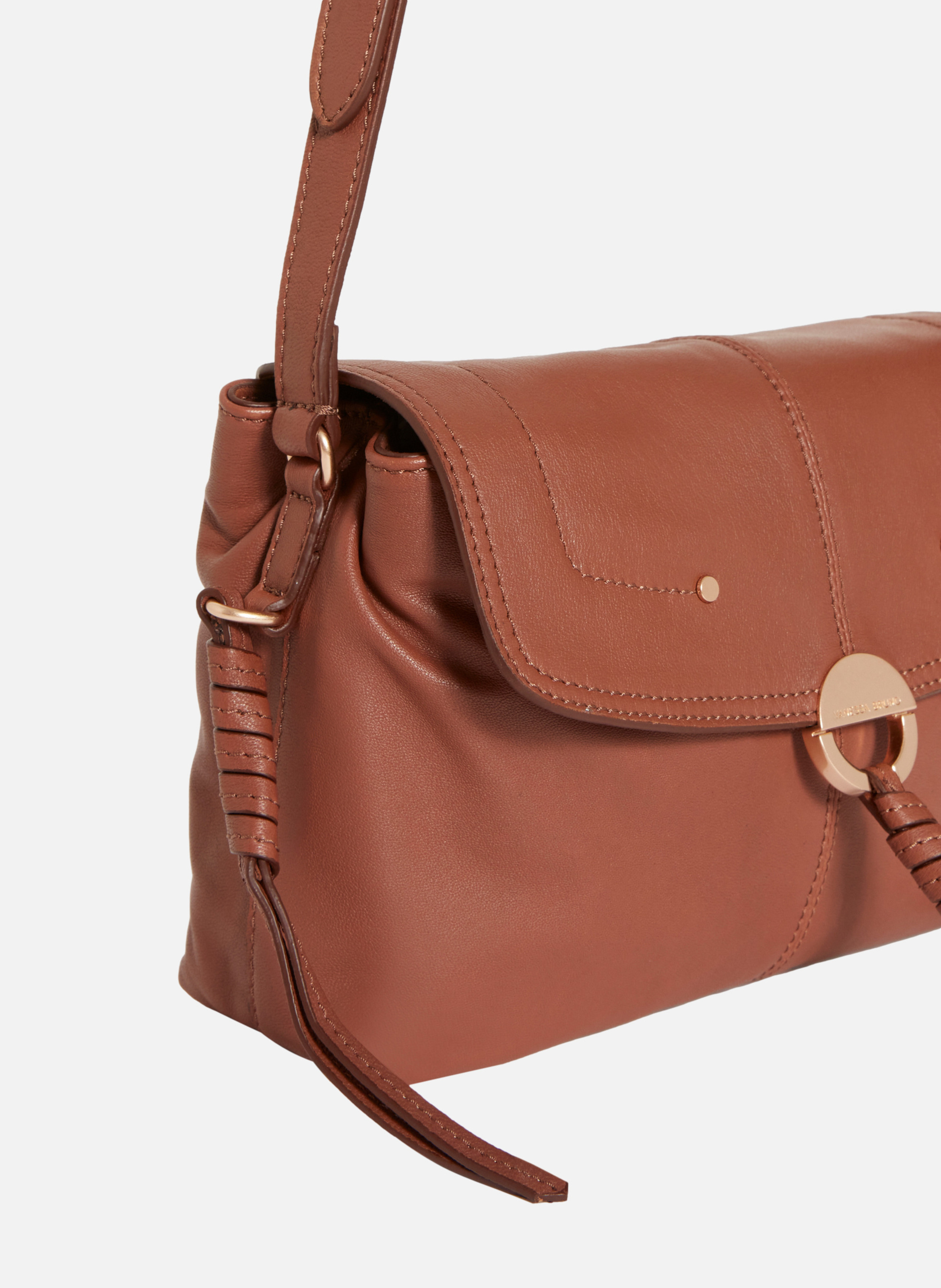 Sac à rabat othilia en cuir VANESSA BRUNO Marron