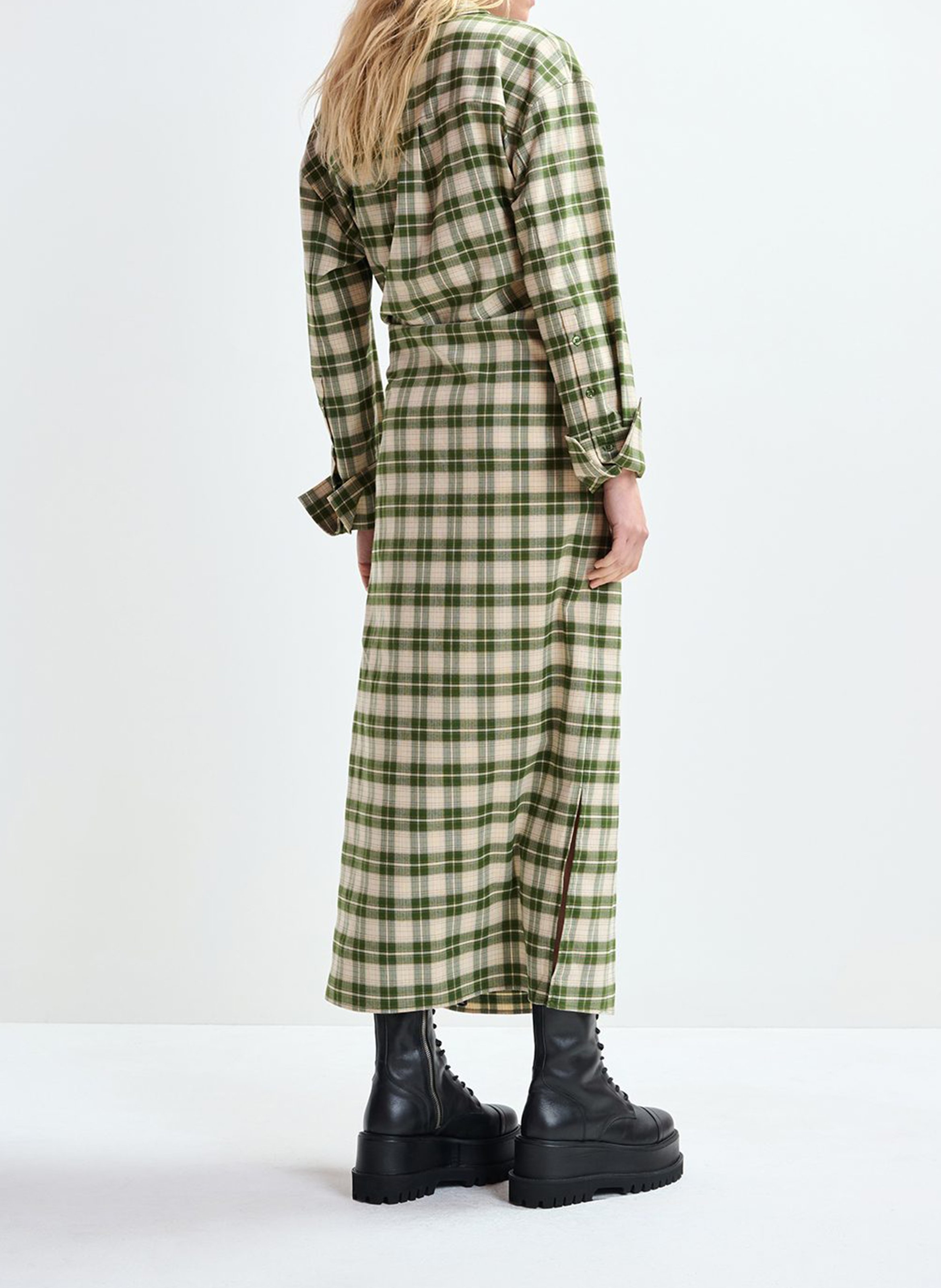 Robe longue col classique imprimée jid ESSENTIEL ANTWERP Vert