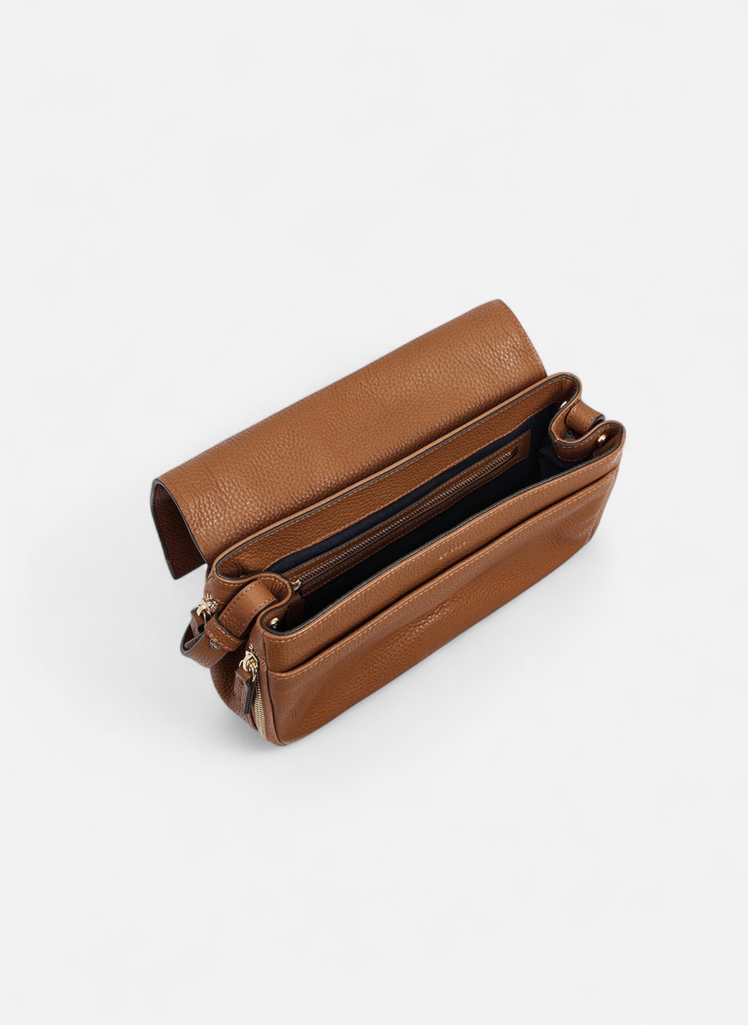 Petit sac bandoulière aurore en cuir grainé LE TANNEUR Marron