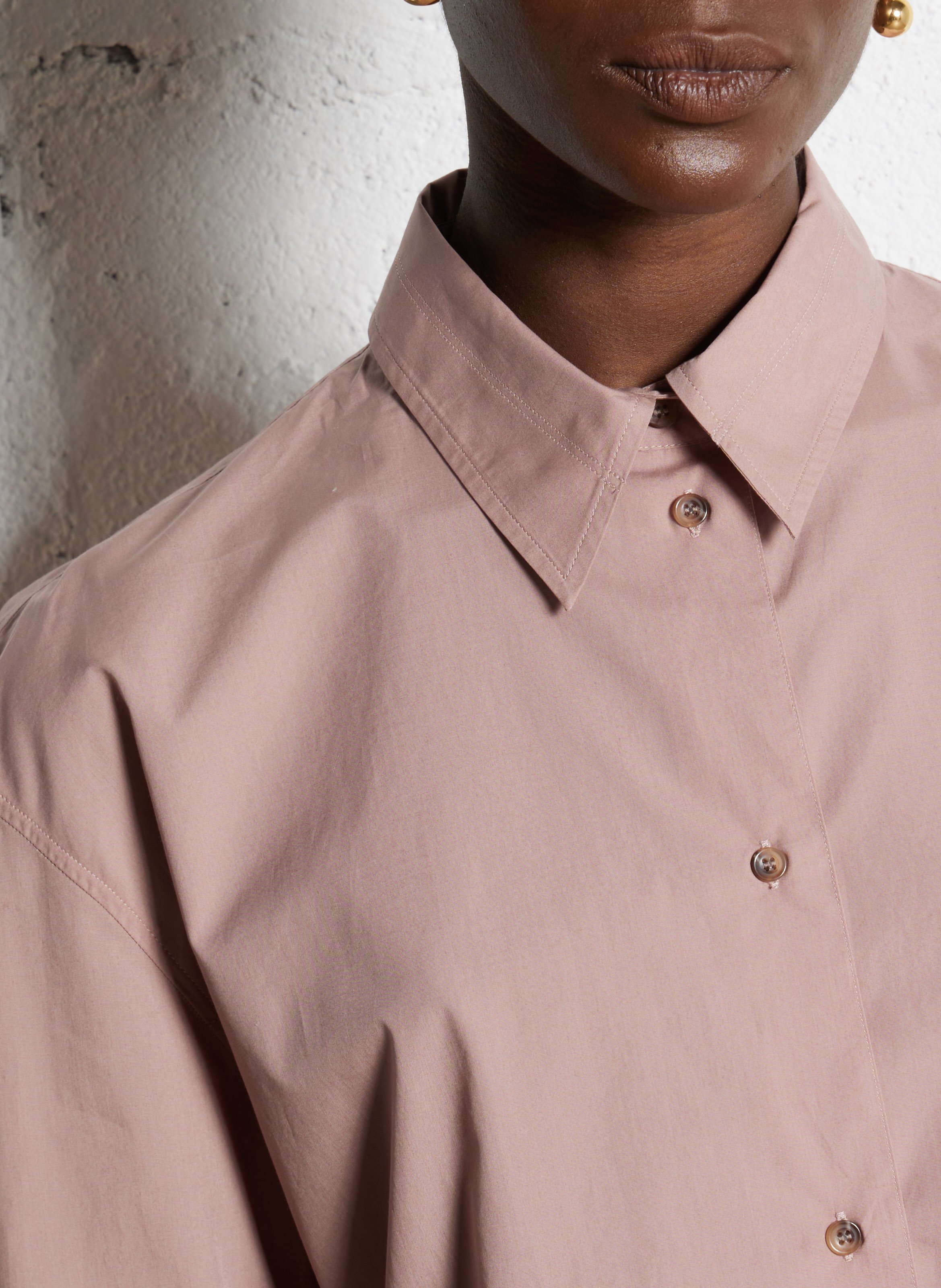 Chemise oversize en coton bio grenade SOEUR Rose