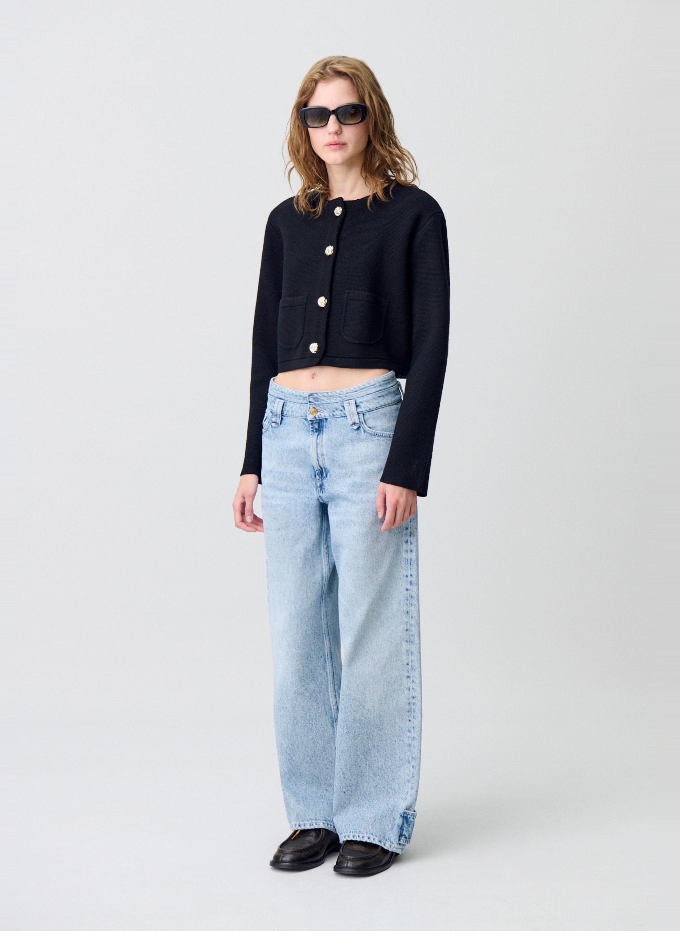 Jean large délavé en coton jeanclement CLAUDIE PIERLOT Bleu