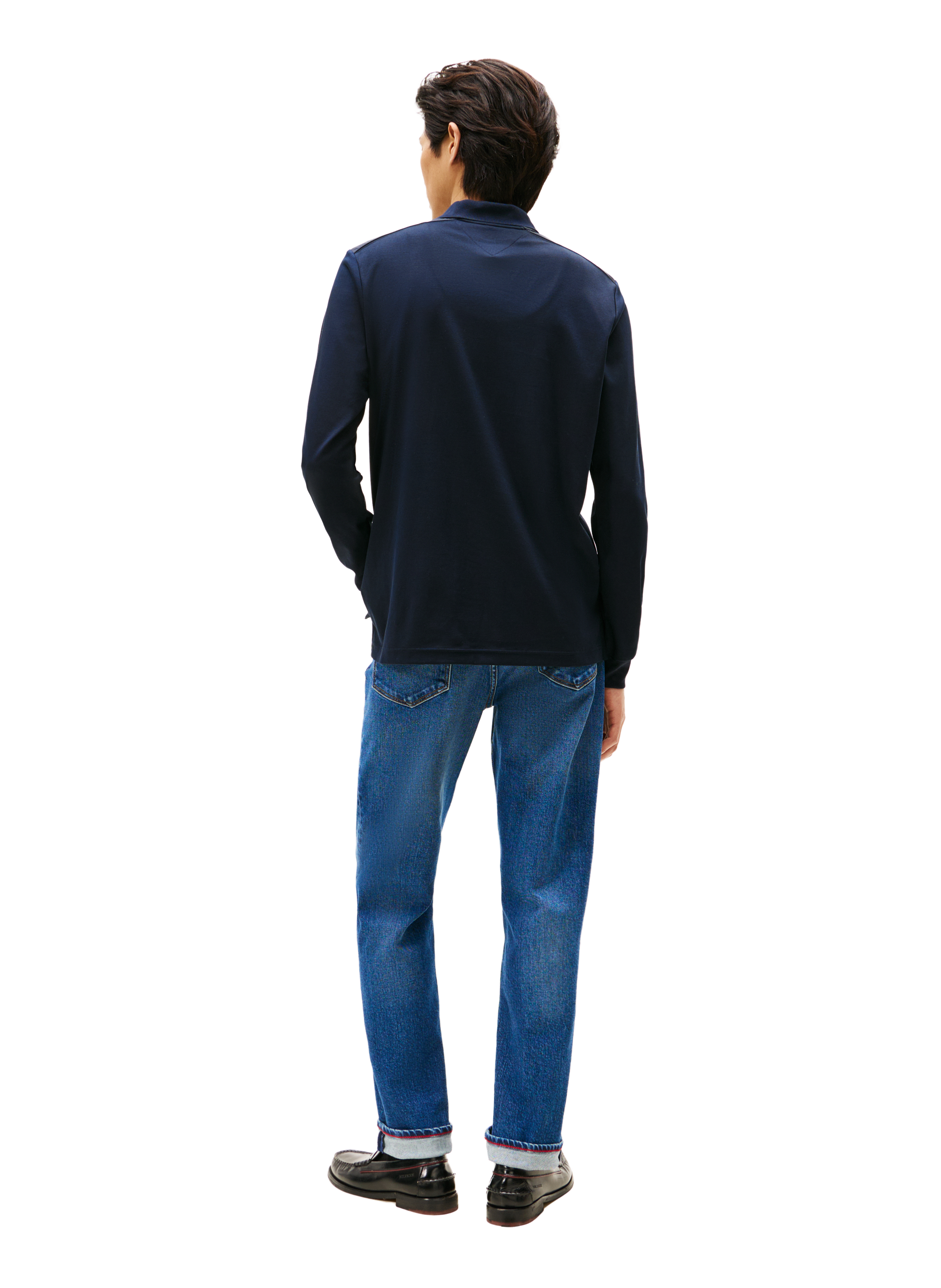 Straight-cut cotton polo shirt TOMMY HILFIGER Blue