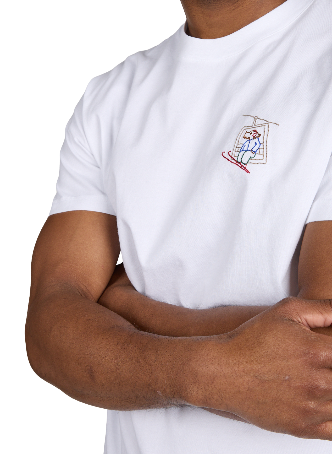 Popincourt Ski Dog Cotton T-shirt MAISON LABICHE White