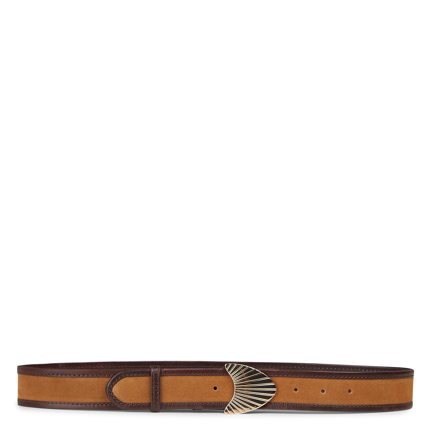 Ceinture boucle en cuir leonard MAISON 123 Beige