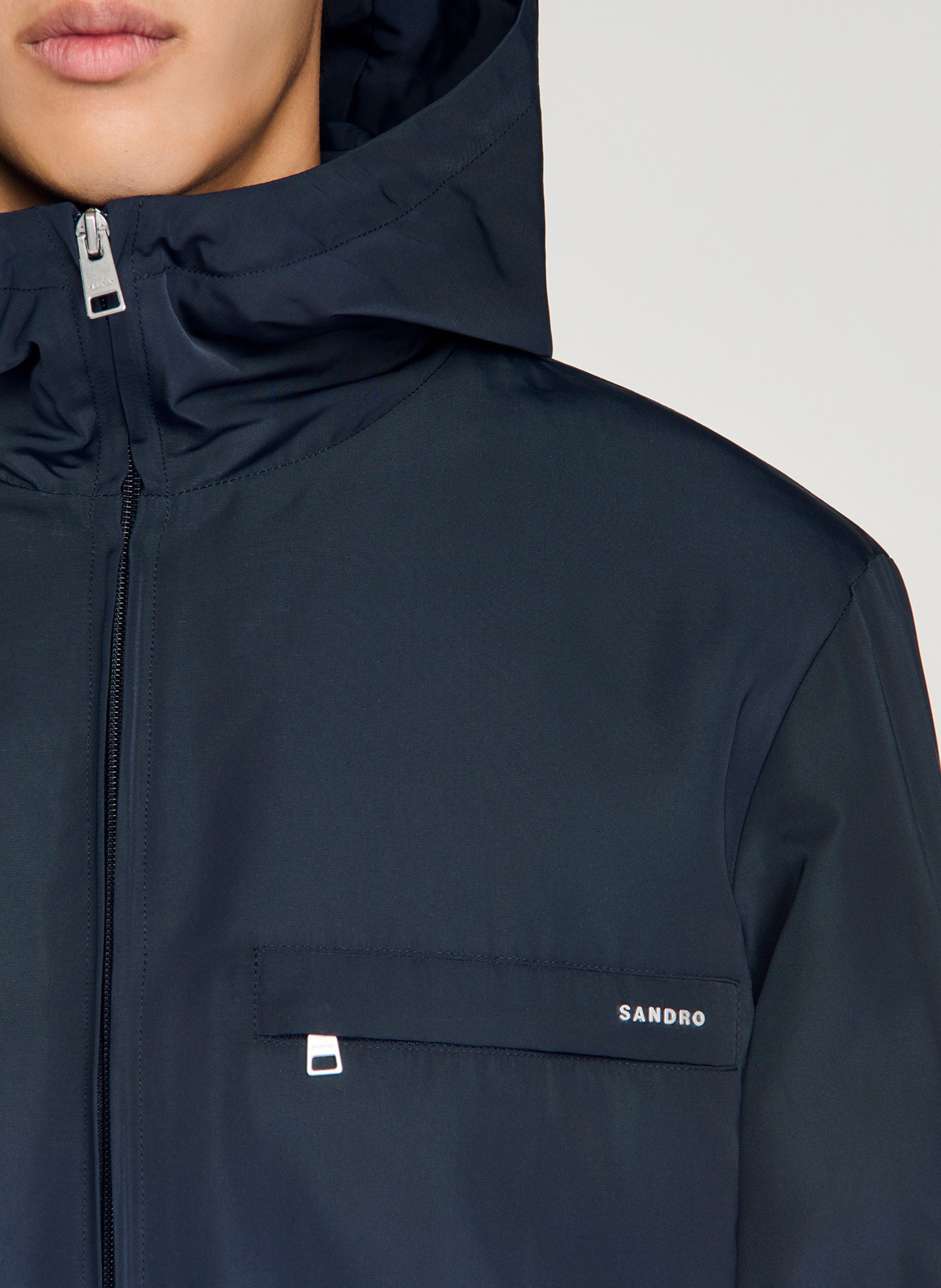 Veste zippée à capuche SANDRO Bleu