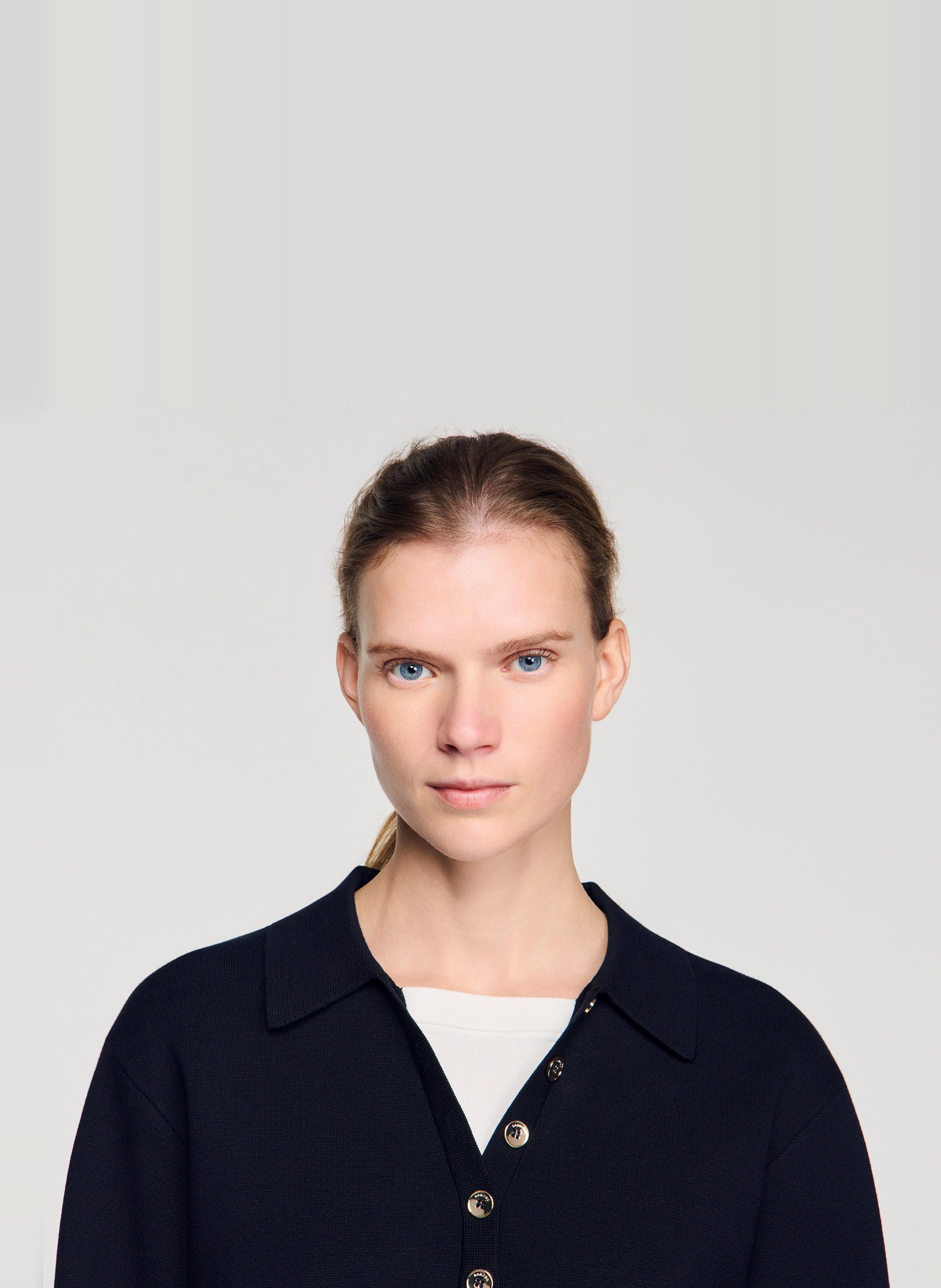 Pull col rond SANDRO Bleu