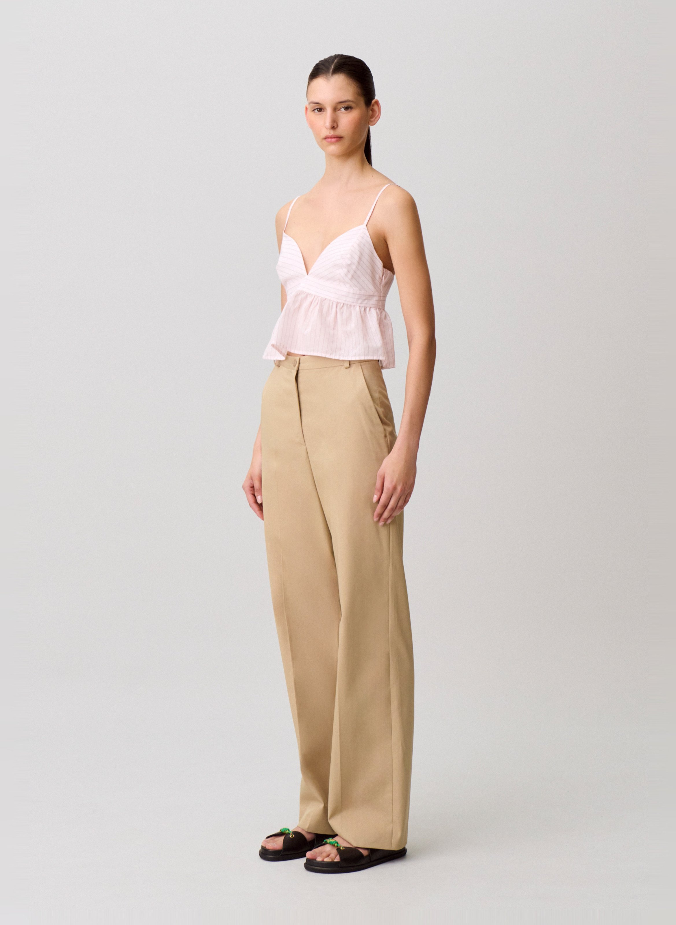 Top sans manches à rayures CLAUDIE PIERLOT Rose