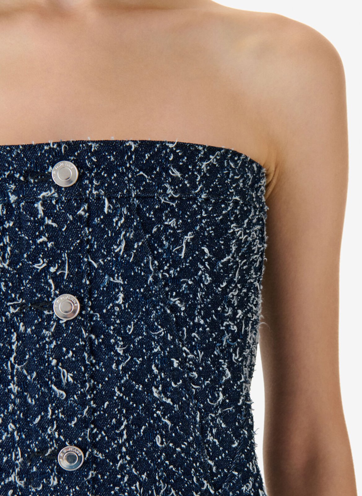 Bustier court boutonné en tweed vanny IRO Bleu