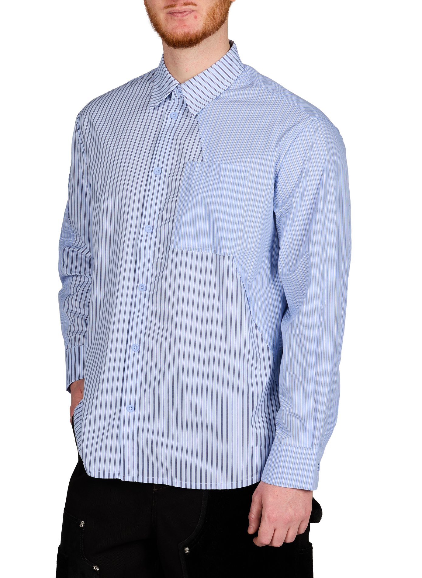 Oversized cotton striped shirt ARTE ANTWERP Black