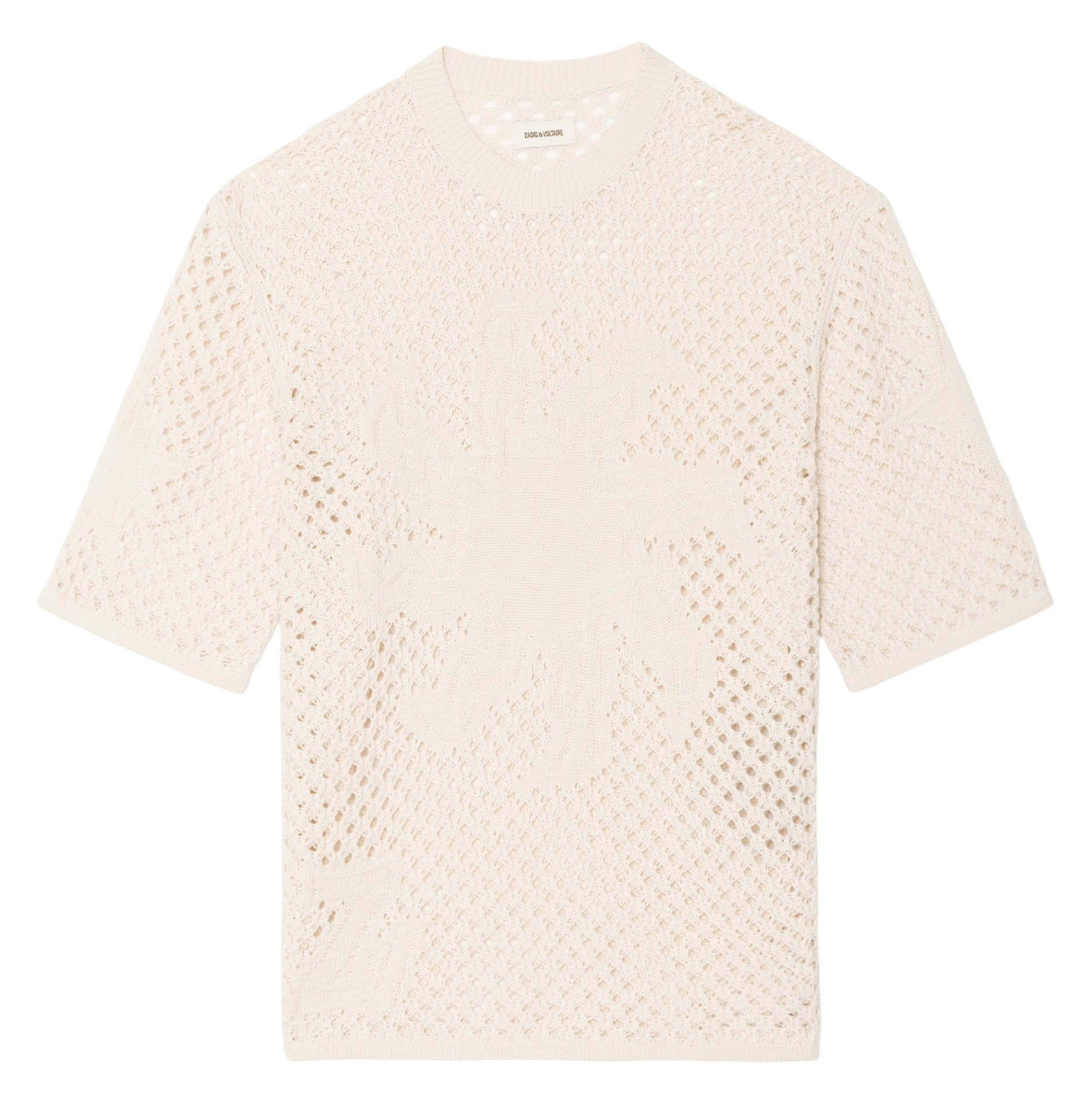 Pull droit col rond en lin et coton mélangé malyna ZADIG&VOLTAIRE Blanc