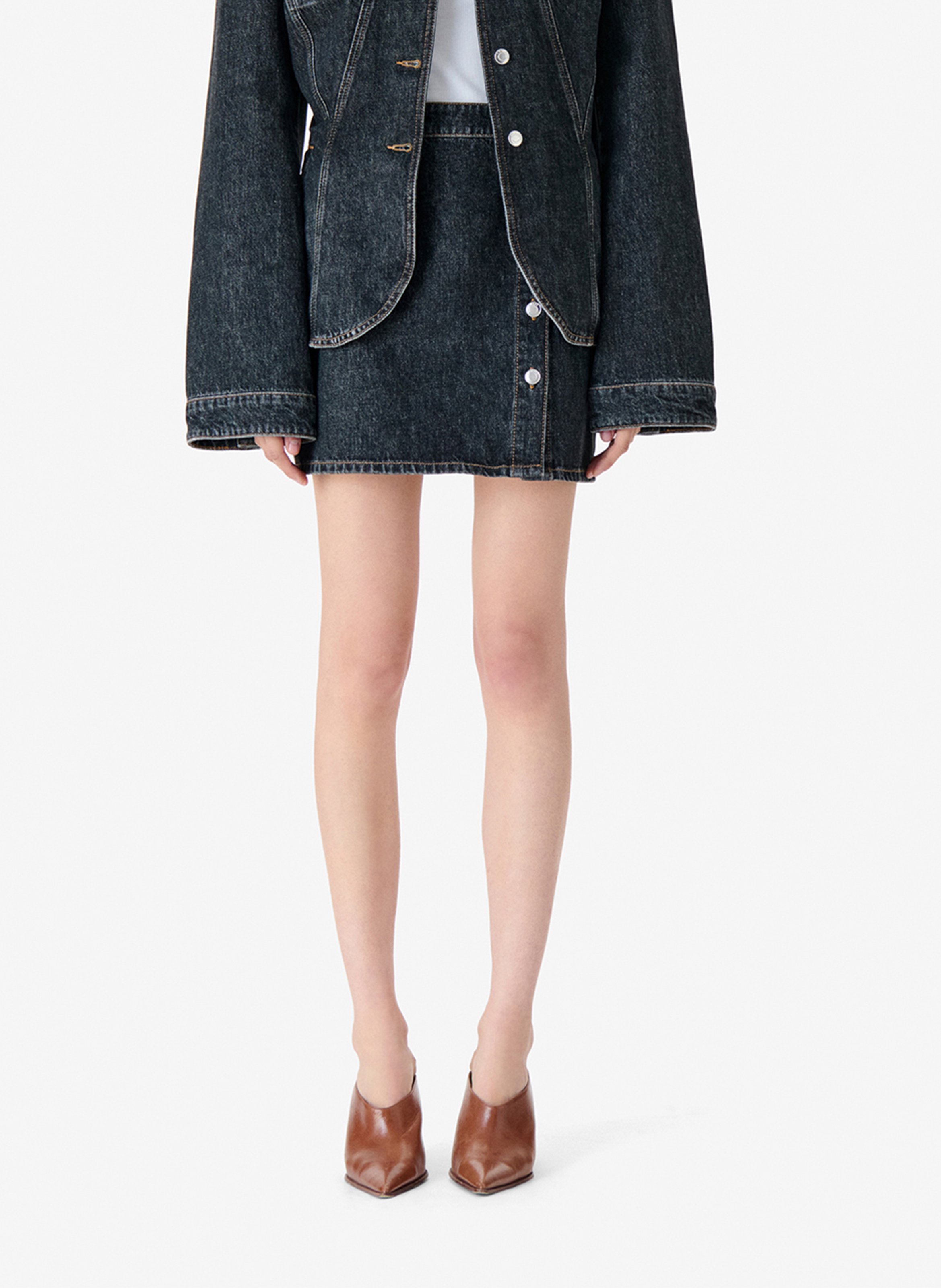 Jupe courte boutonnée en jean isya IRO Bleu