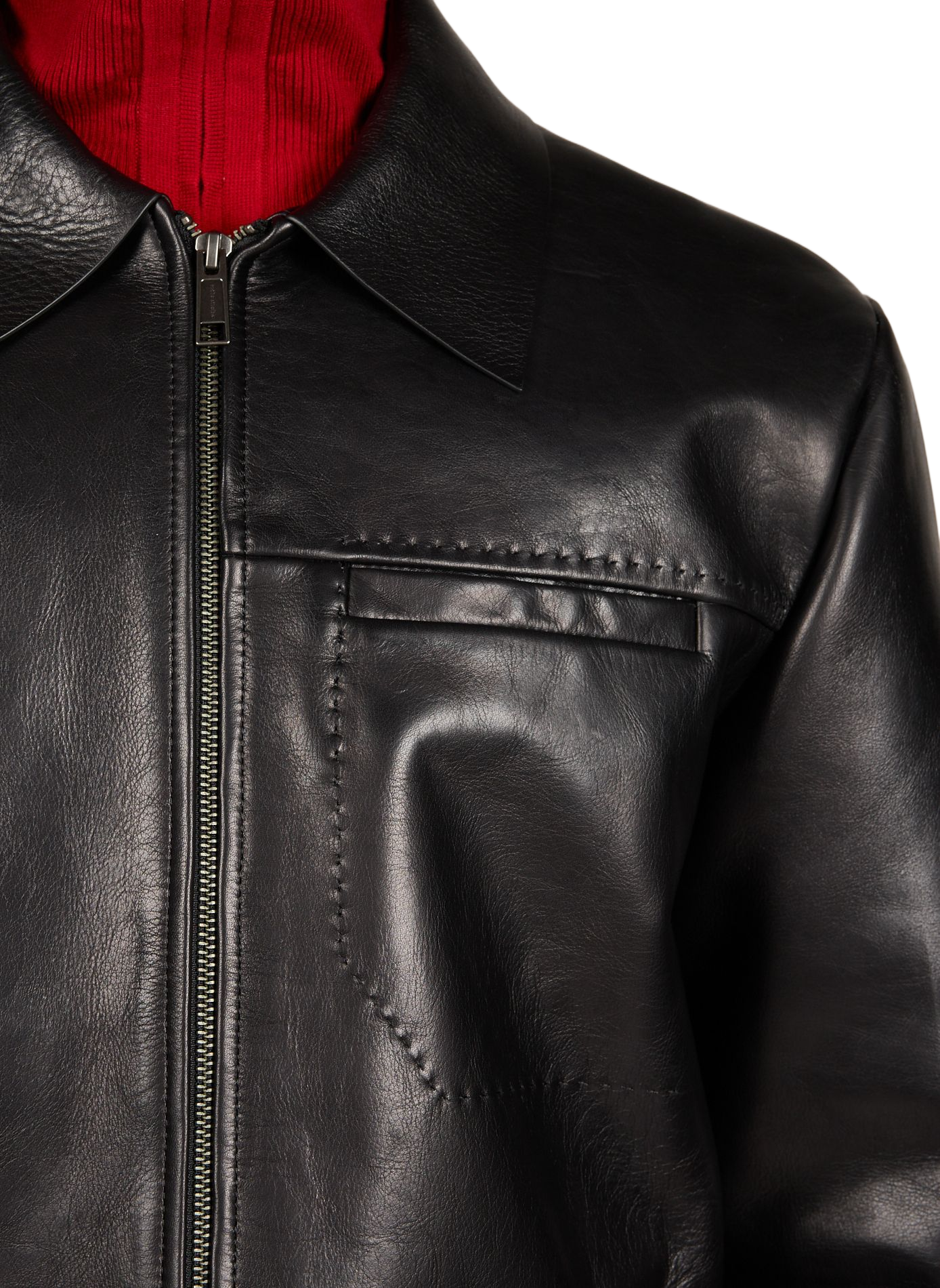 Straight cow leather jacket ENTIRE STUDIOS Black