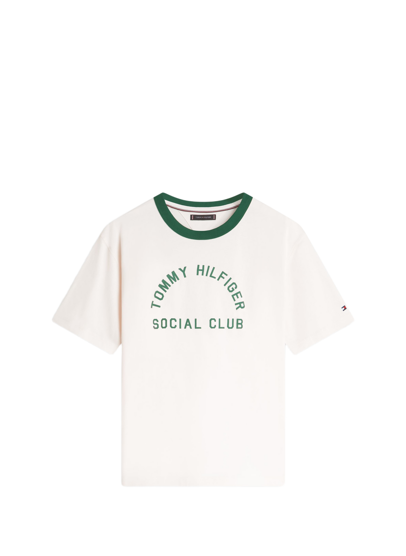 Round-neck printed cotton T-shirt TOMMY HILFIGER Beige