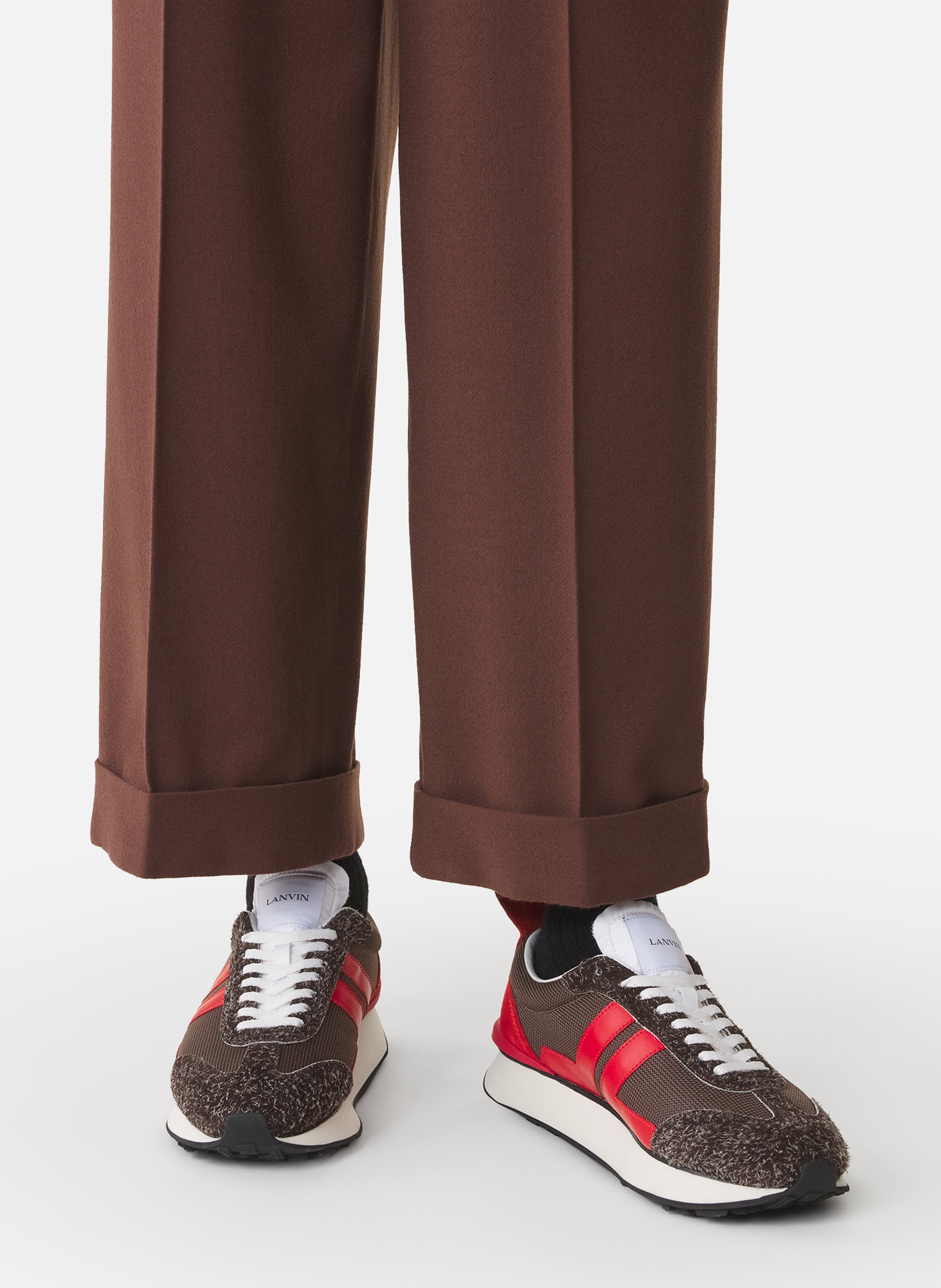 Sneakers bumpr en mesh LANVIN Marron