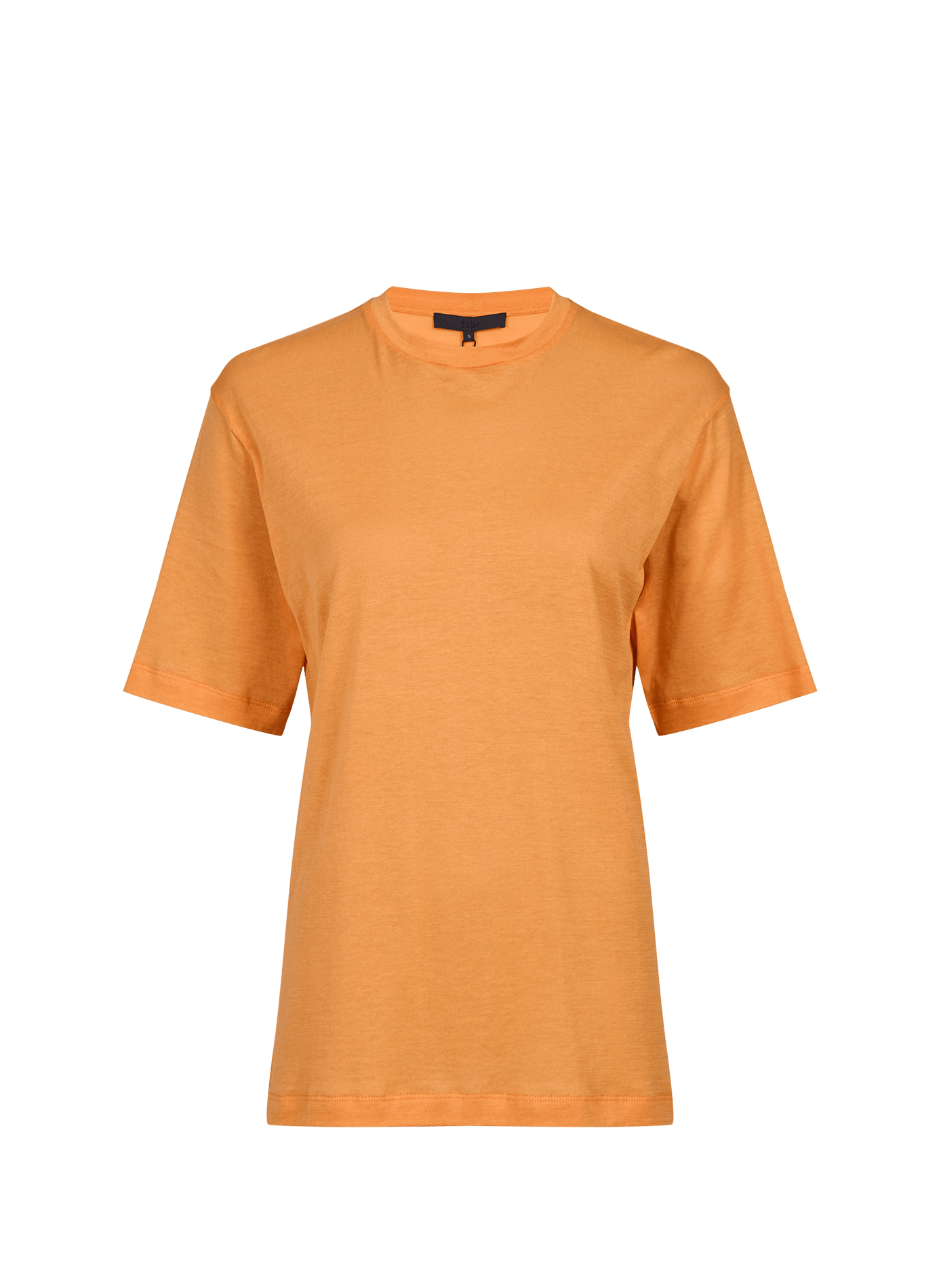 Plain round neck cotton T-shirt TIBI Orange