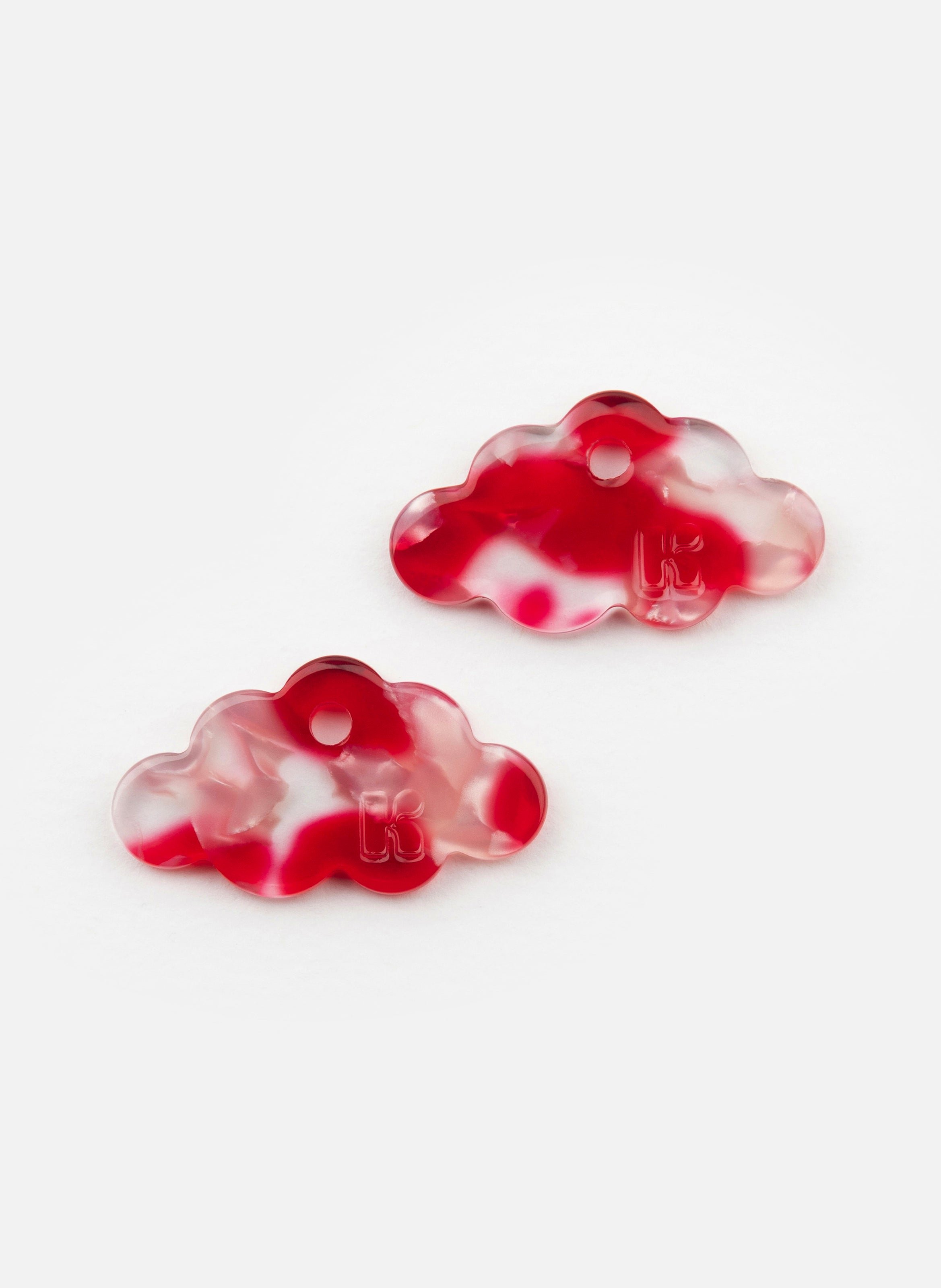 Charms nuage en acétate de cellulose KURAGE GINZA Rouge