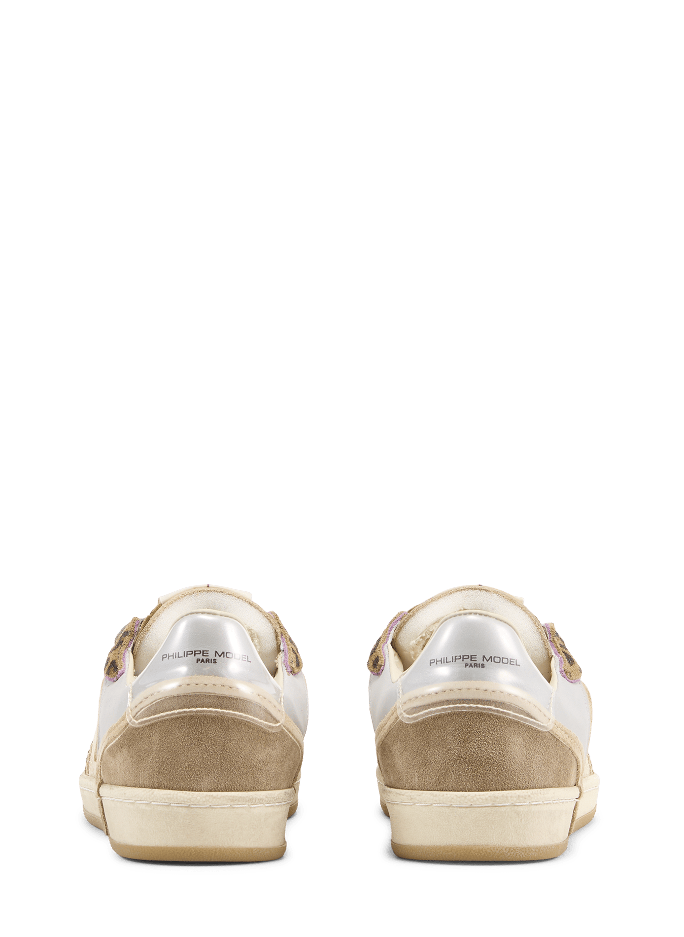 Baskets basses en cuir mélangé PHILIPPE MODEL Beige