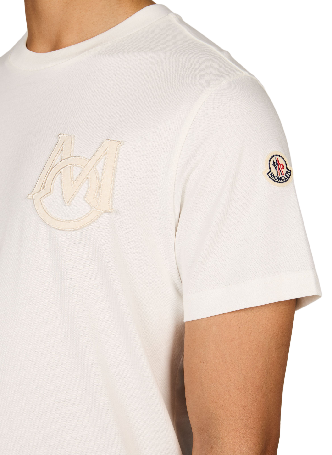 T-shirt droit en coton MONCLER Blanc