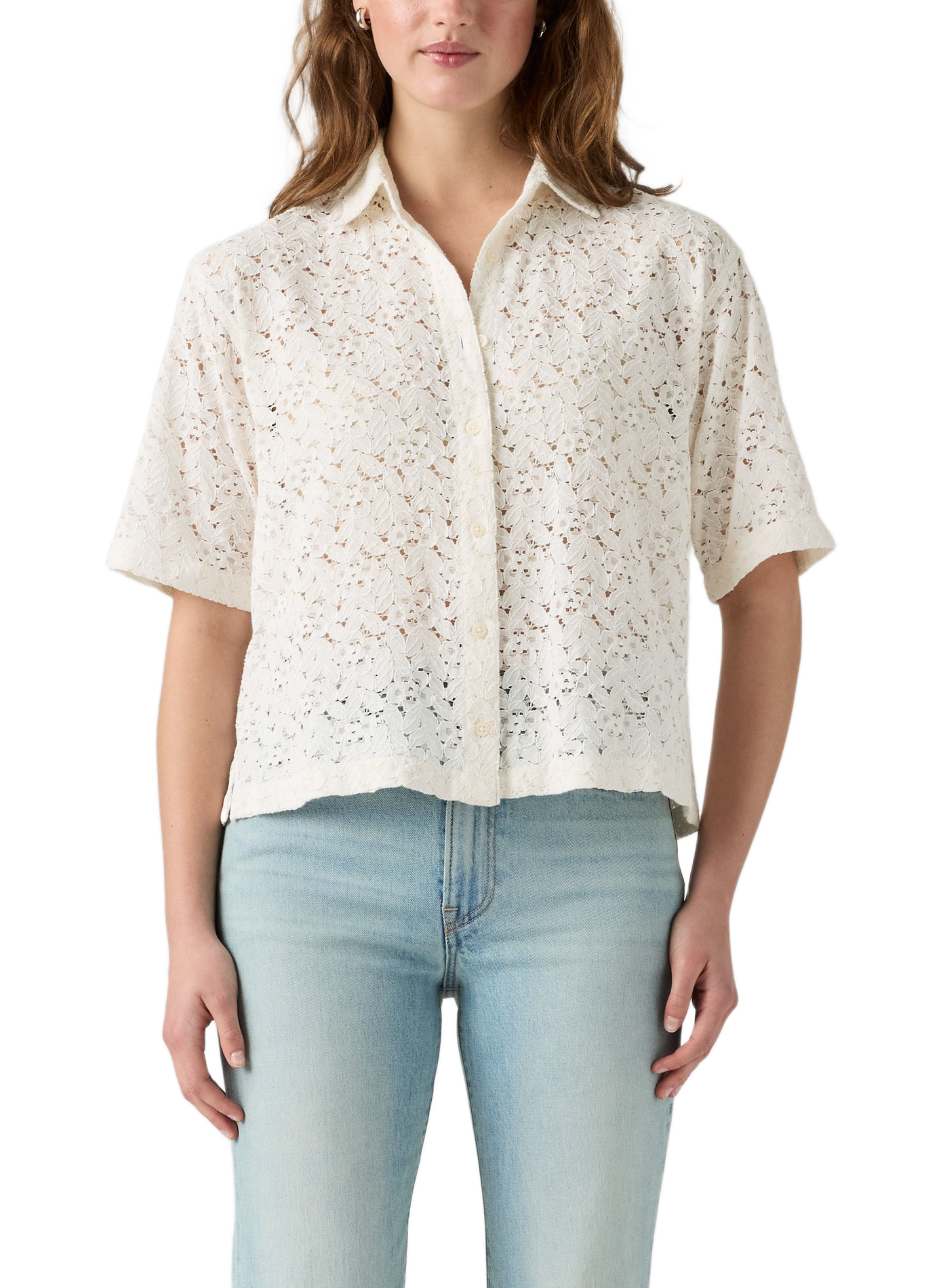 Kanten Harlie blouse van gemengd katoen LEVI'S Wit