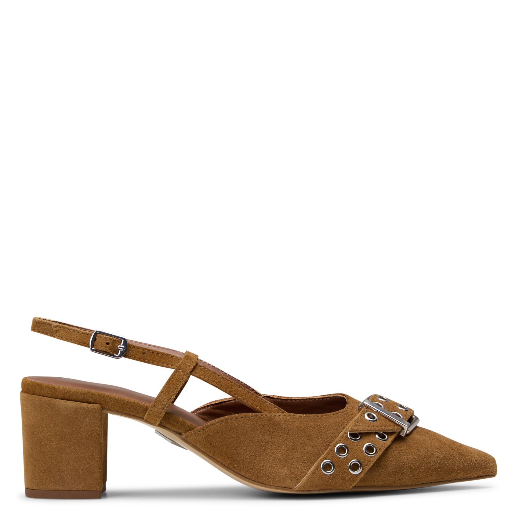 Escarpins slingback en cuir velours IKKS Beige