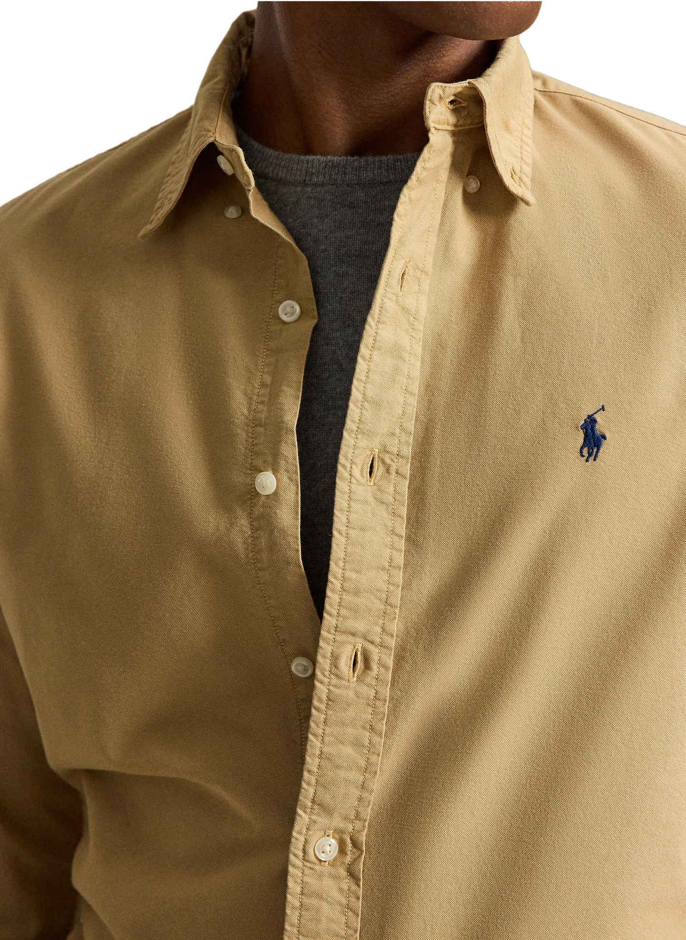 Chemise à manches longues en coton  POLO RALPH LAUREN Kaki