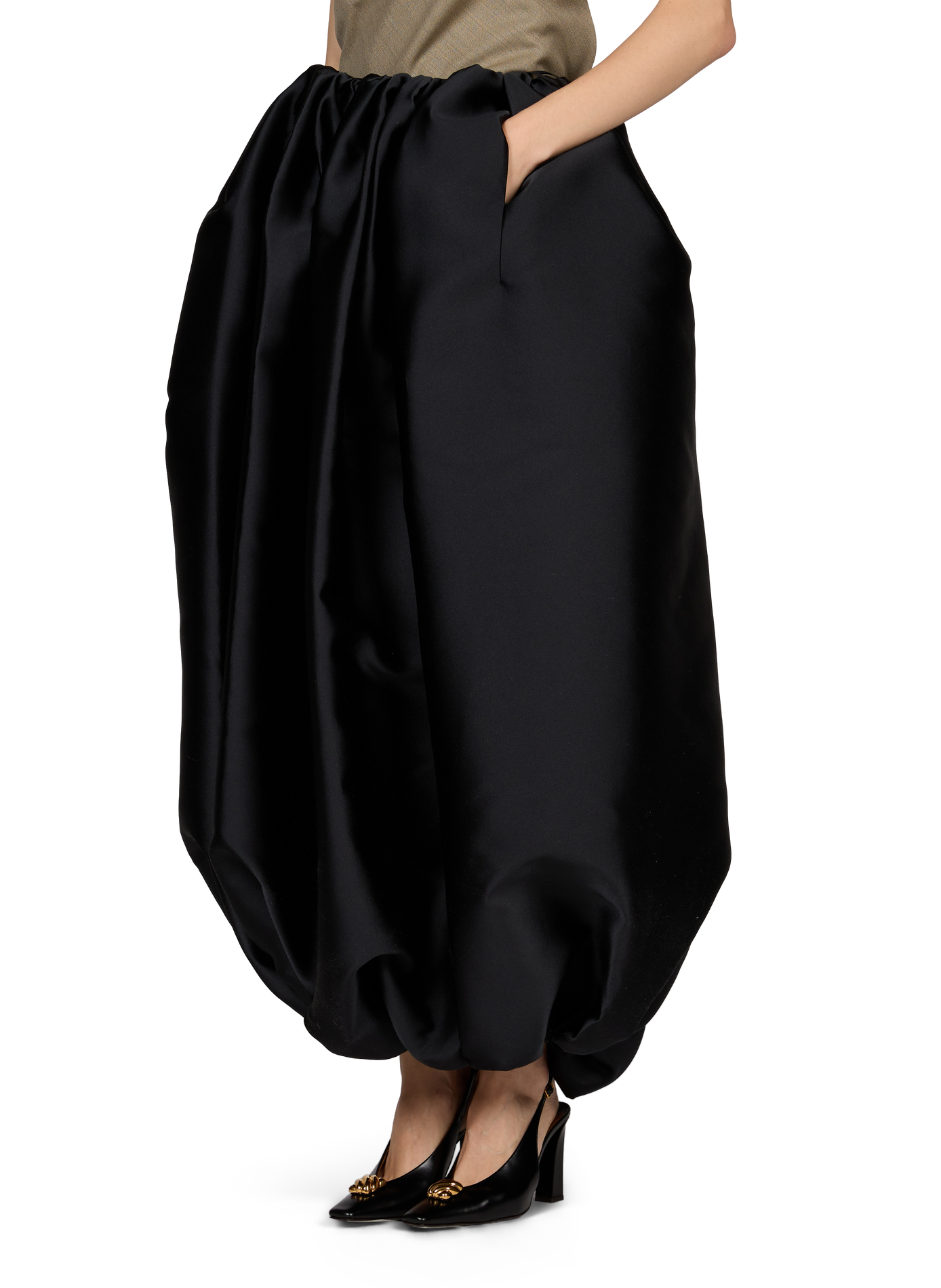 Jupe midi Boule froncée CALVIN KLEIN COLLECTION Noir