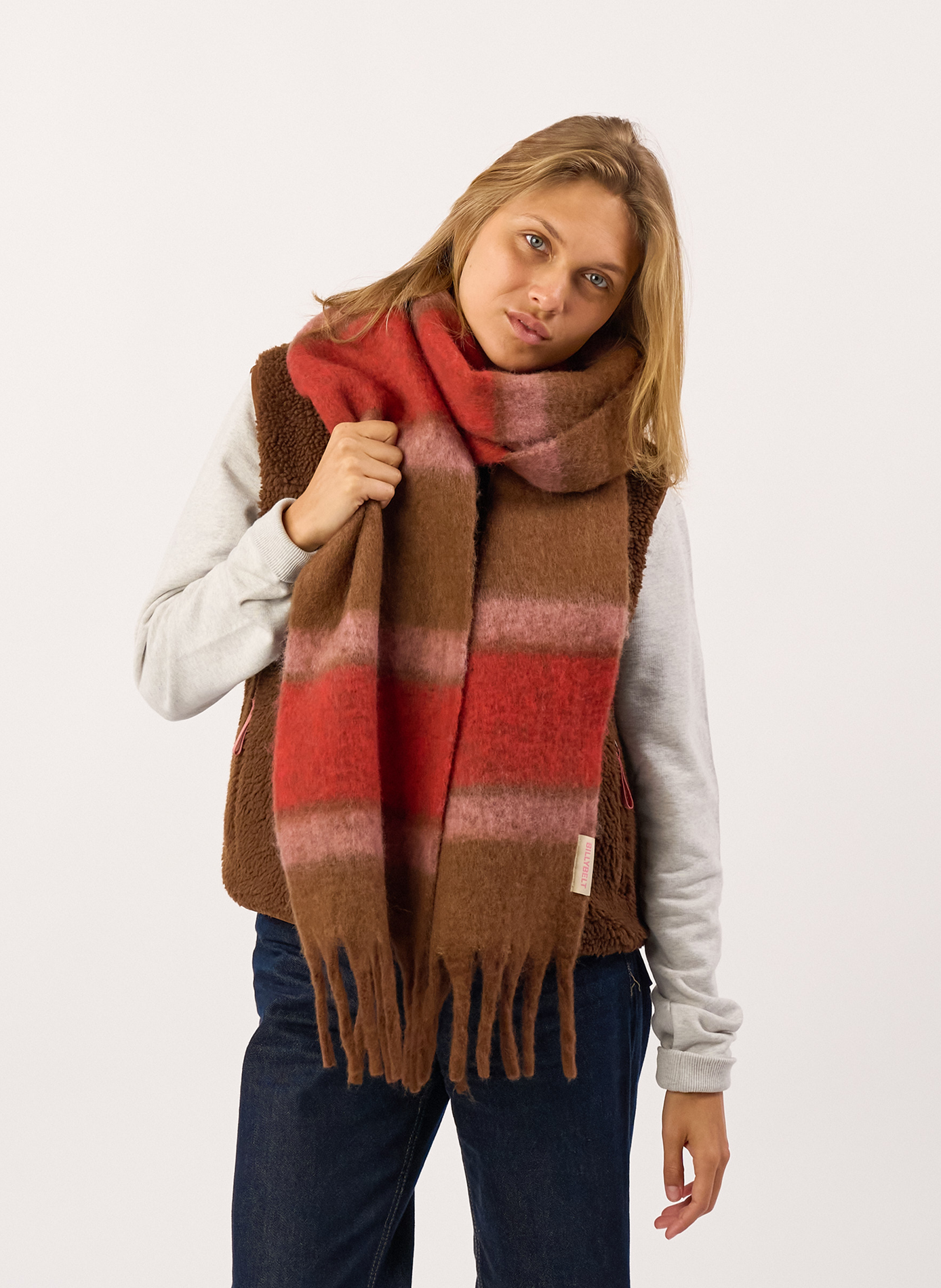 Echarpe en laine regular BILLYBELT Marron