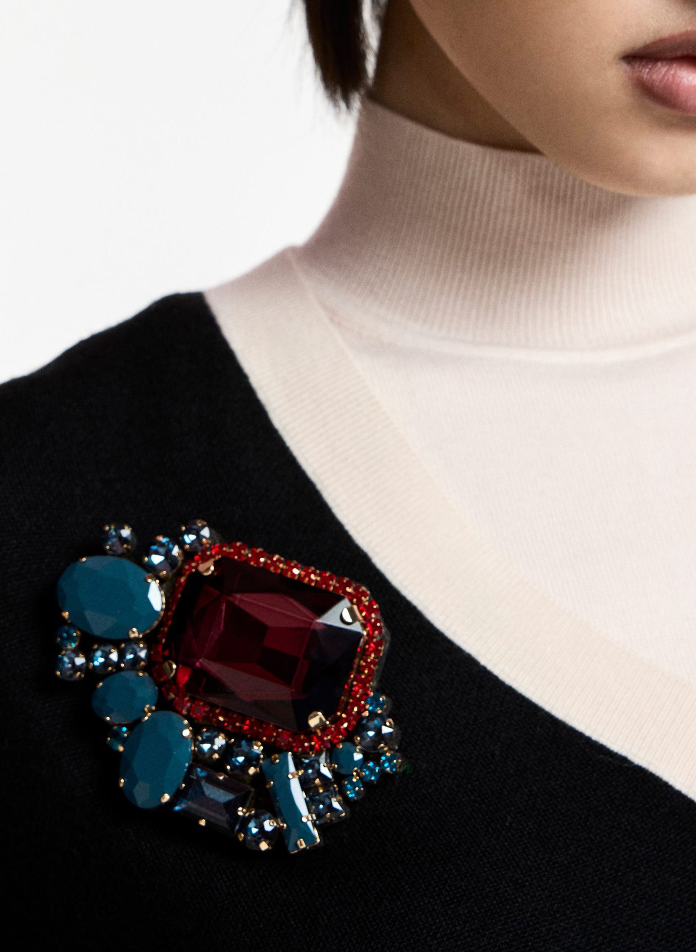 Broche avec strass kube ESSENTIEL ANTWERP Rose