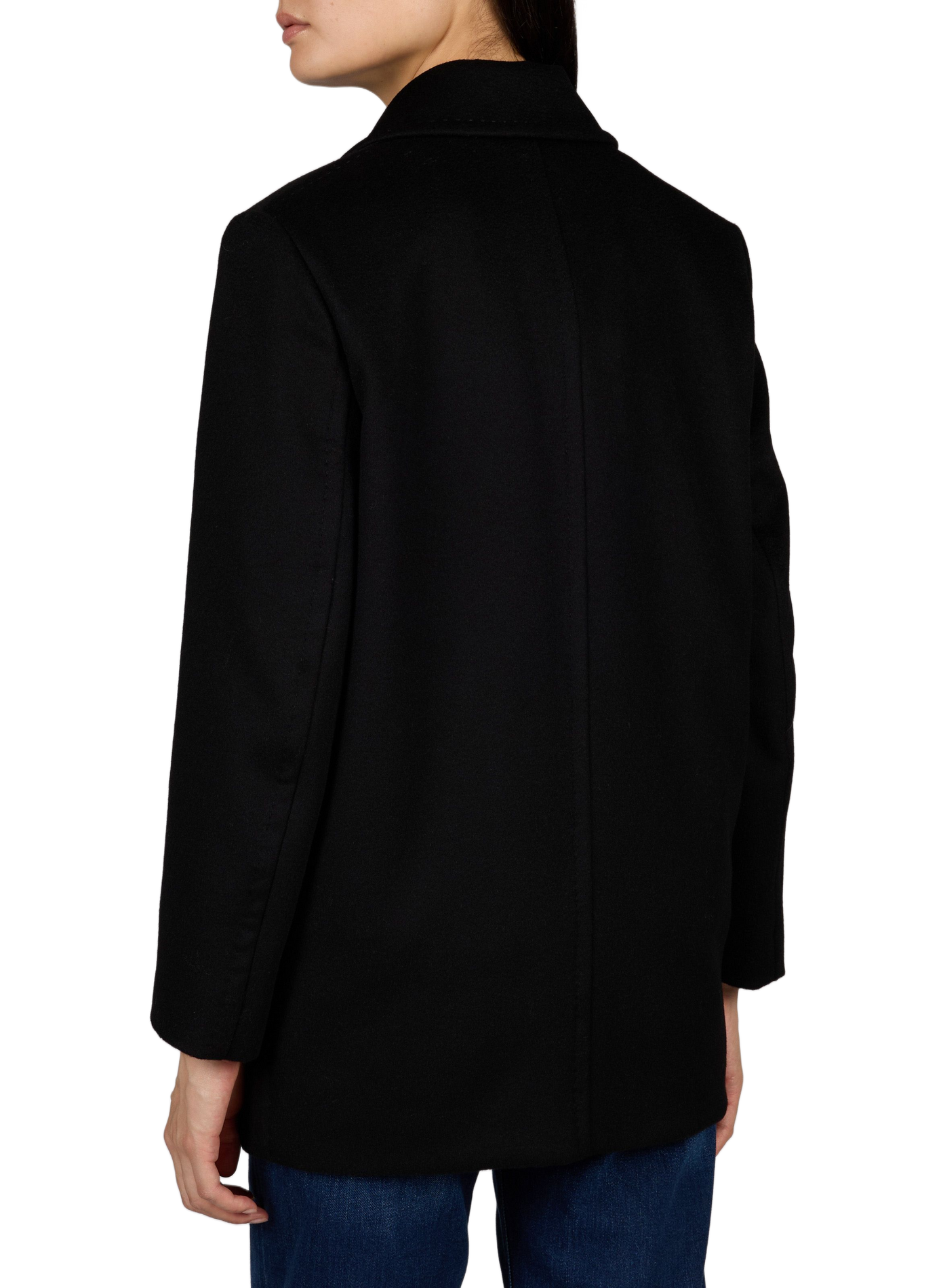 Straight buttoned wool jacket MAX MARA STUDIO Black