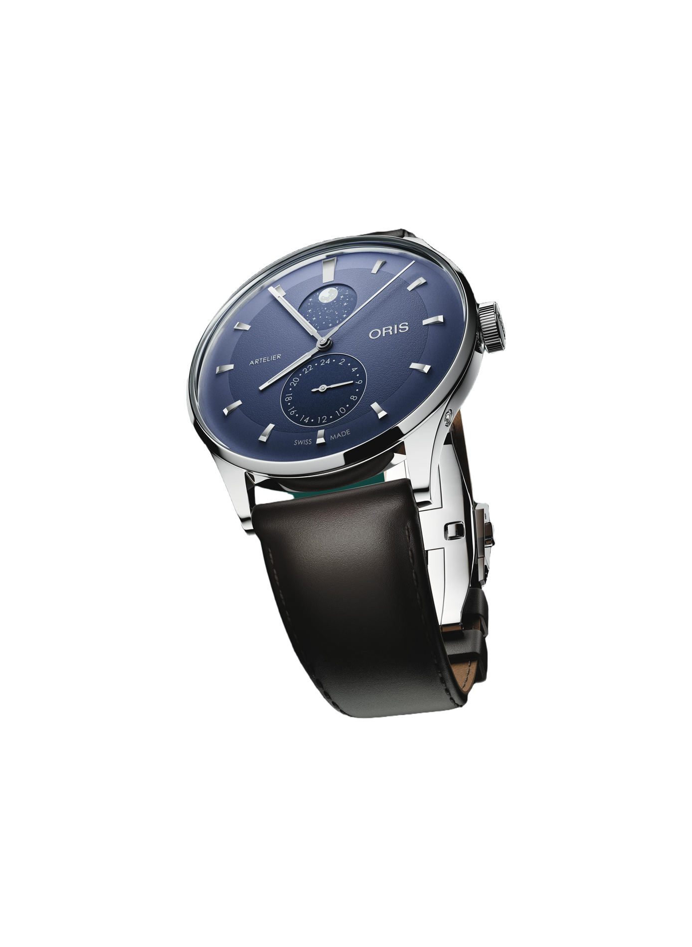 Montre automatique Artelier Complication en cuir ORIS Bleu