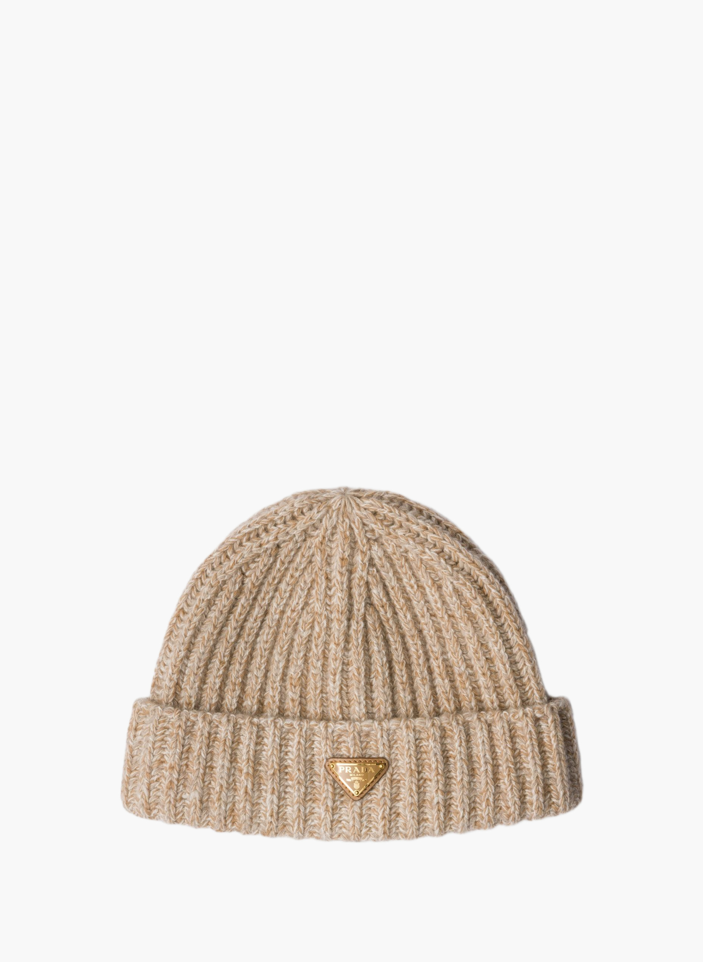 Bonnet en laine et cachemire mouliné PRADA Gris