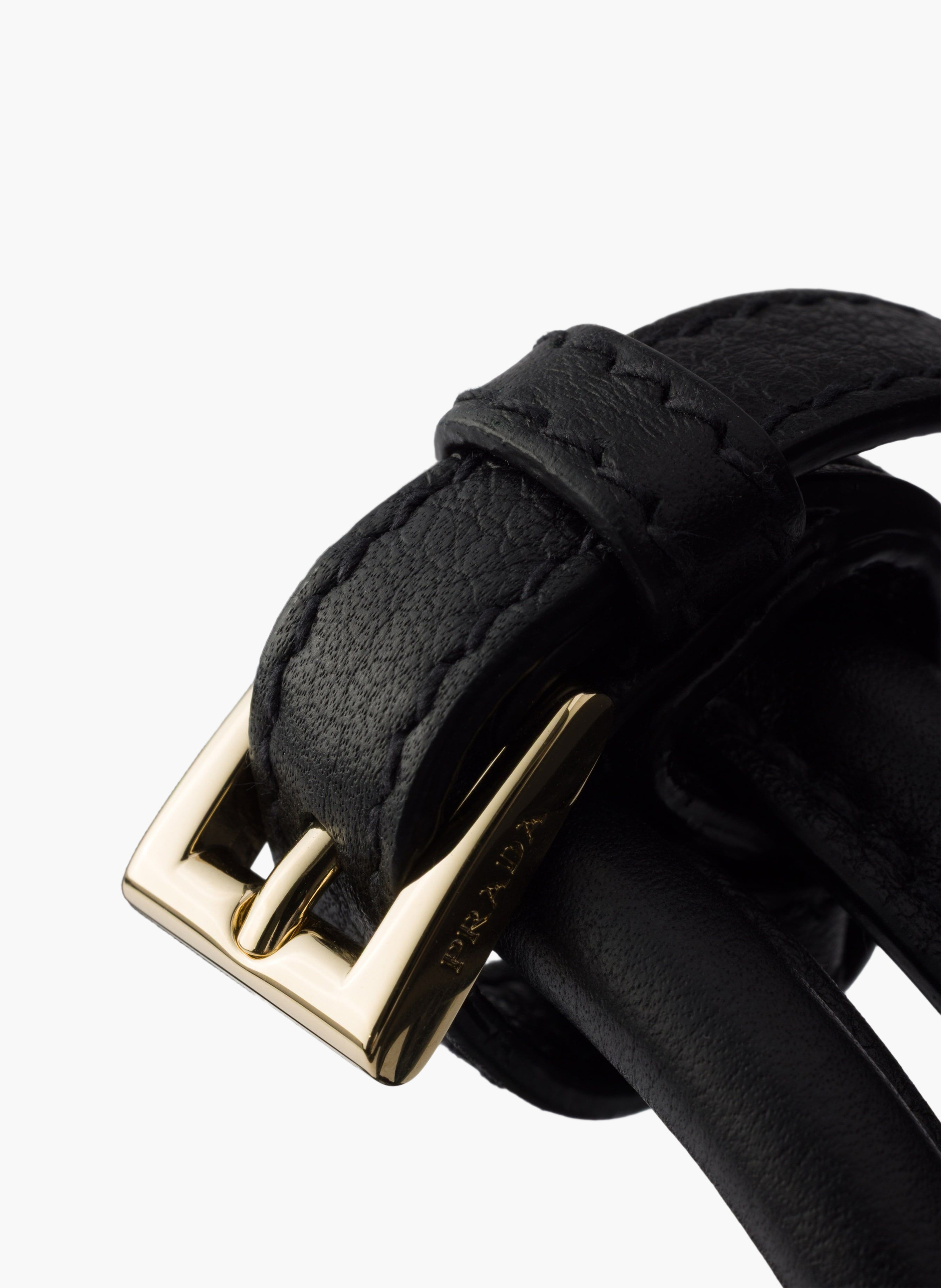 Petit sac prada buckle en cuir avec ceinture PRADA Noir