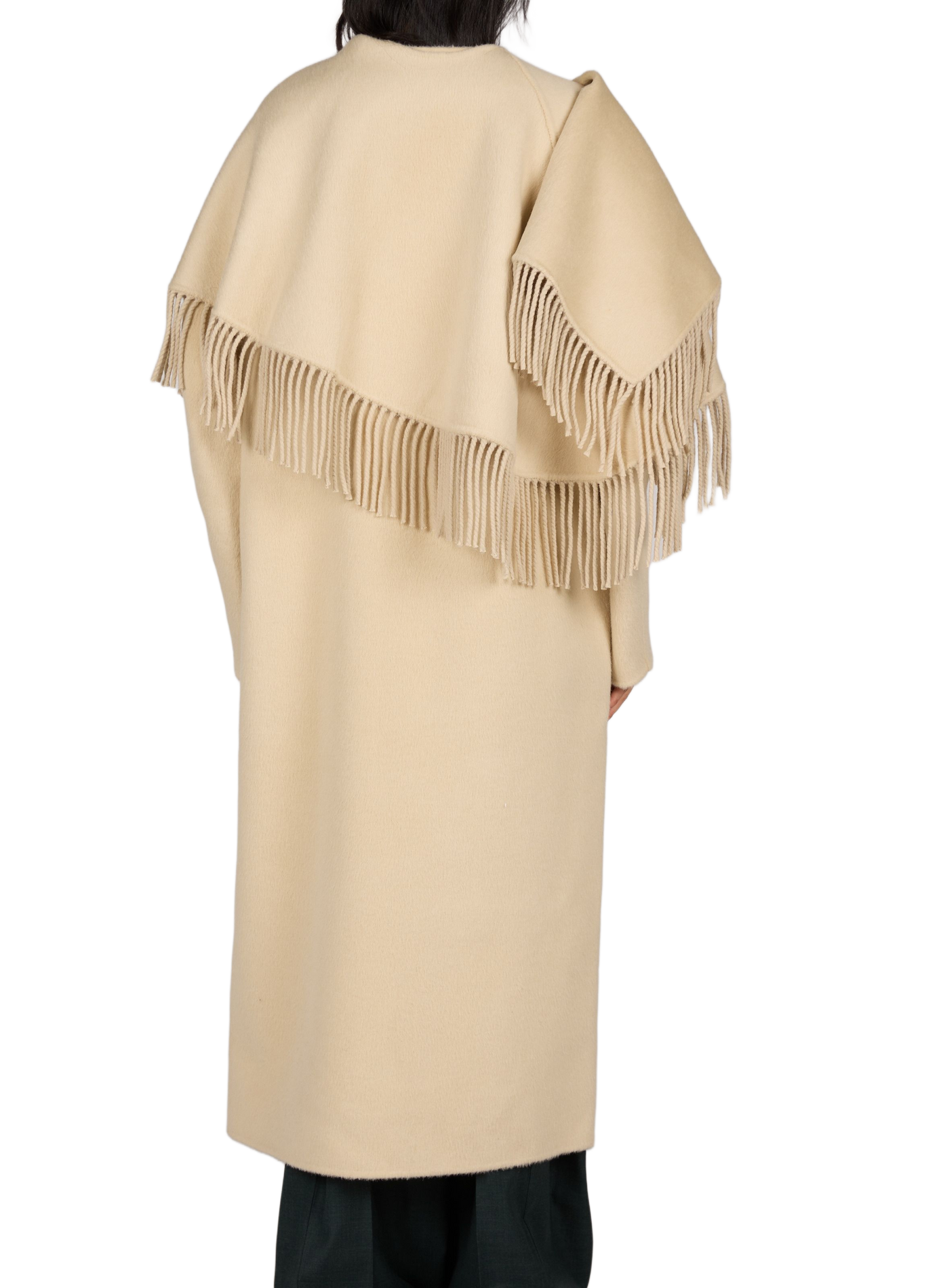 Double-faced wool and alpaca fringe coat ROHE FRAMES Beige
