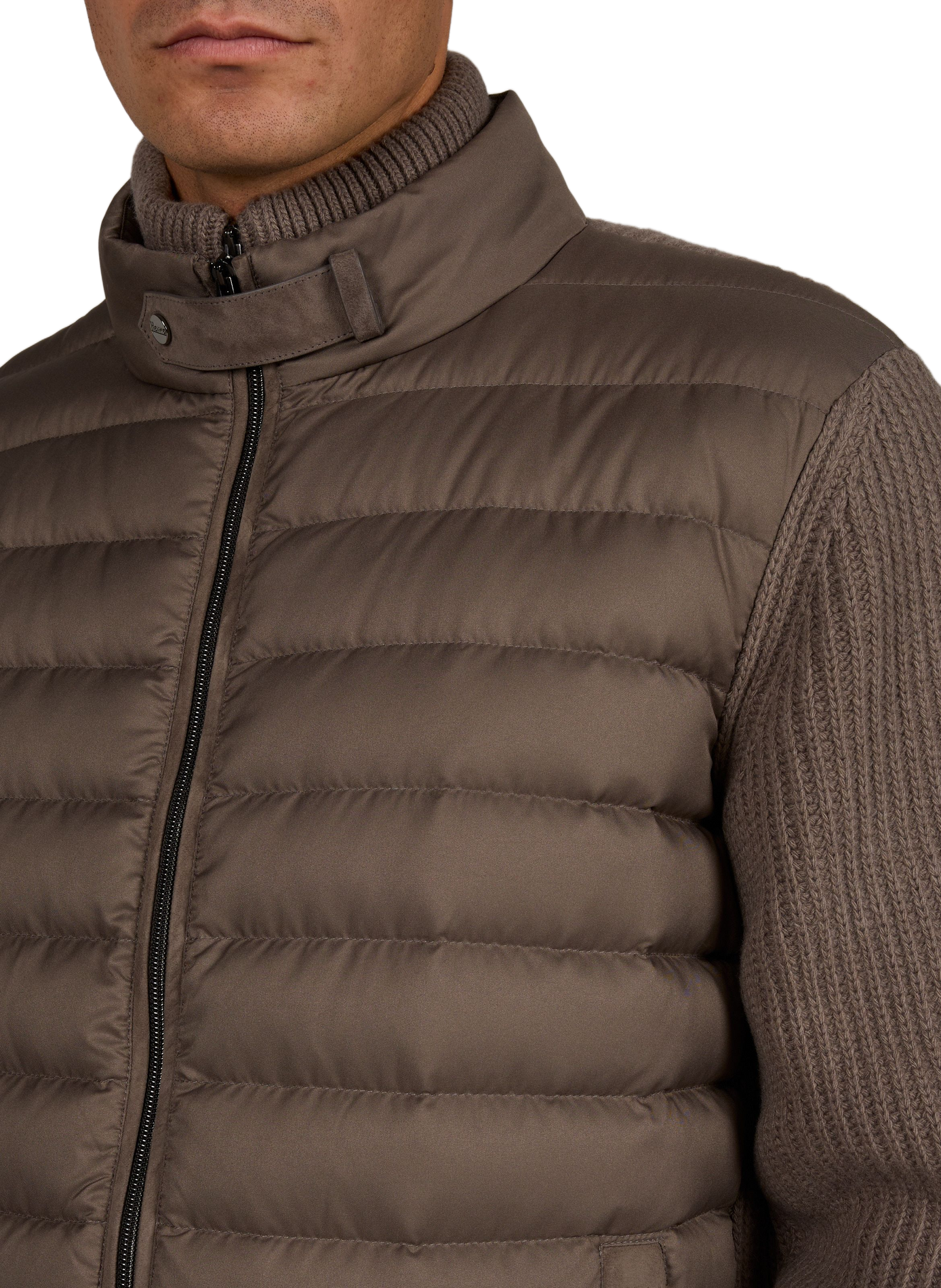 Straight wool puffer jacket HERNO Brown