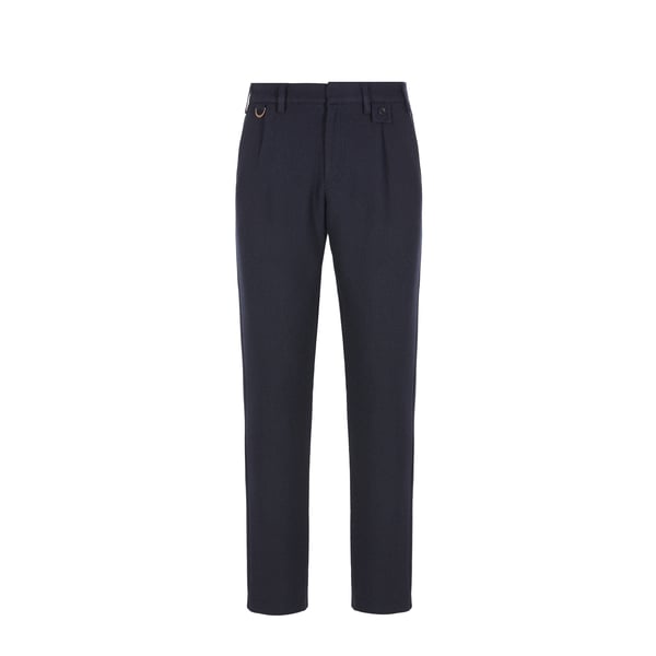 Pantalon en laine et coton mélangés