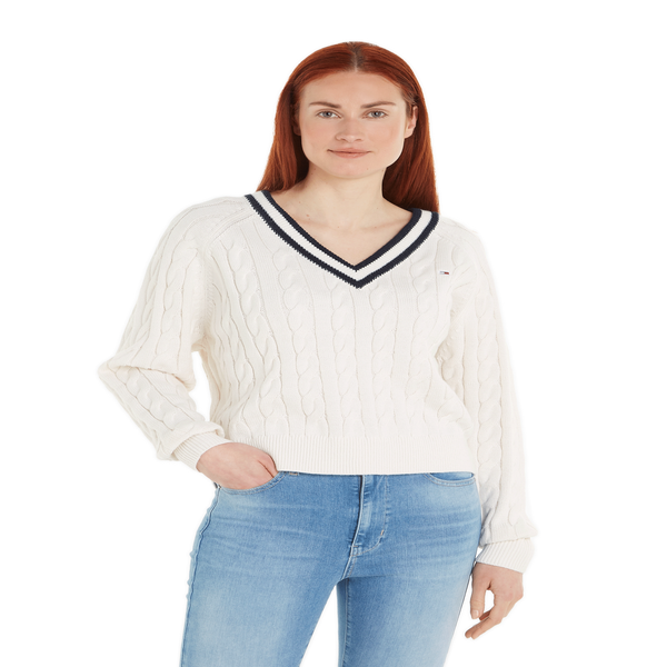 Tommy Hilfiger Cable Knit Jumper In White