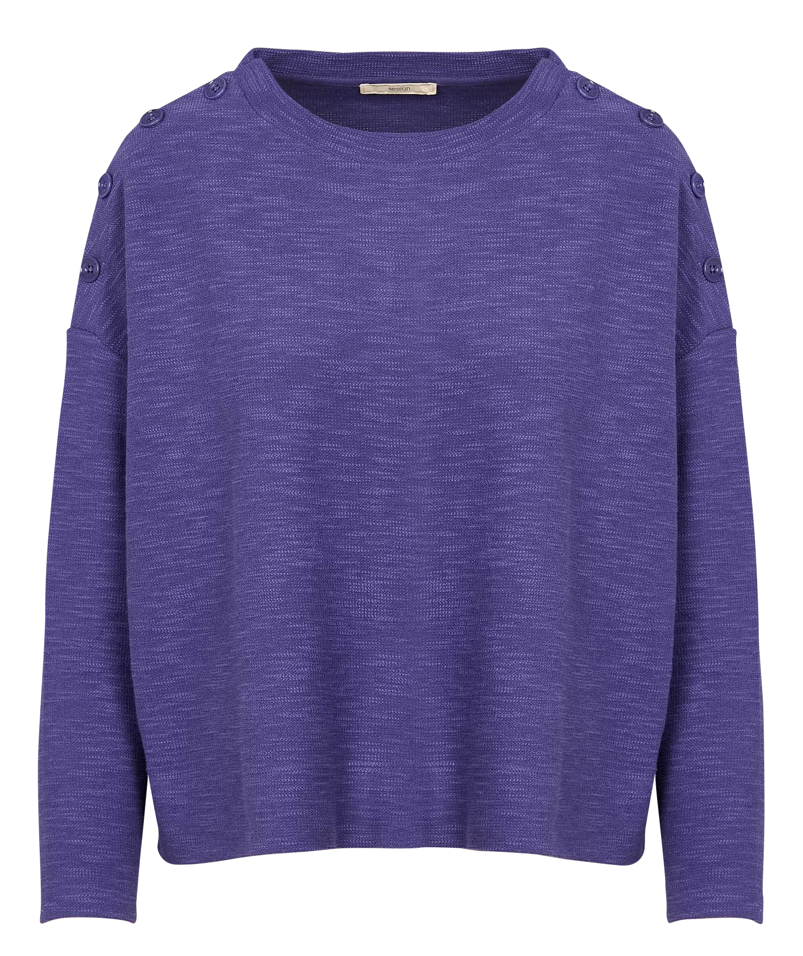 Pull col rond en coton mélangé austin SESSUN Bleu