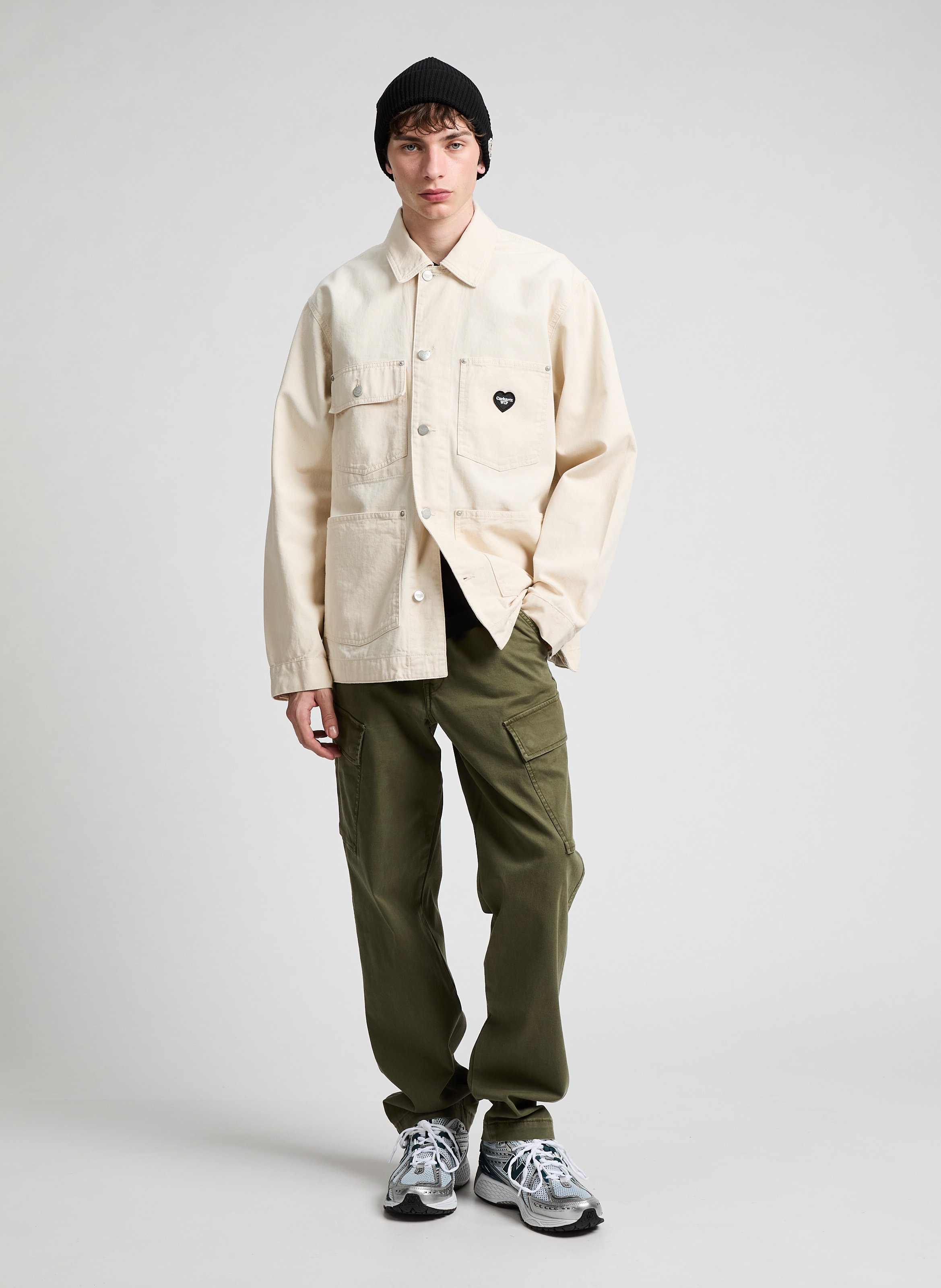 Printed cotton jacket Beige